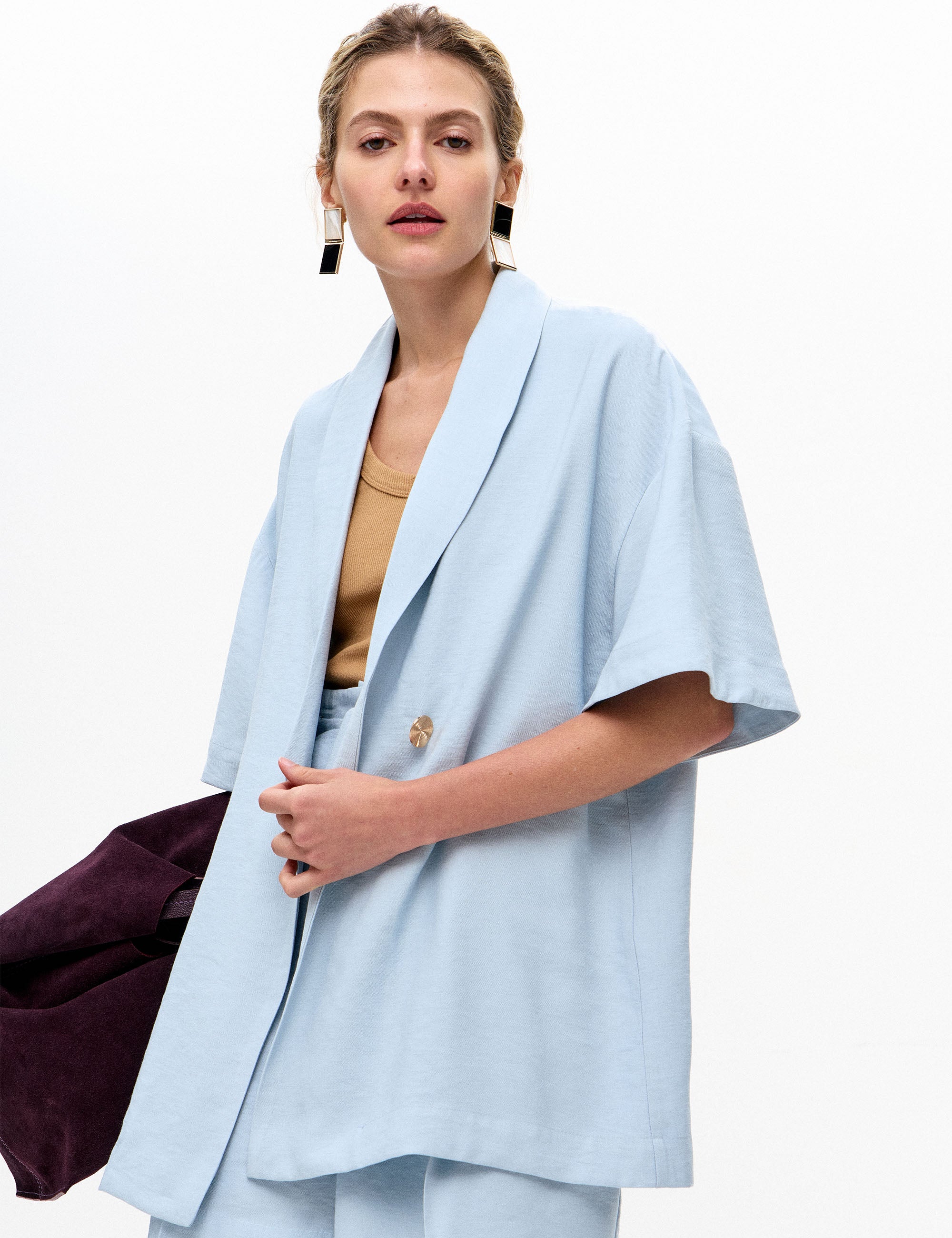 Blazer Maria Viscose Azul Radiante