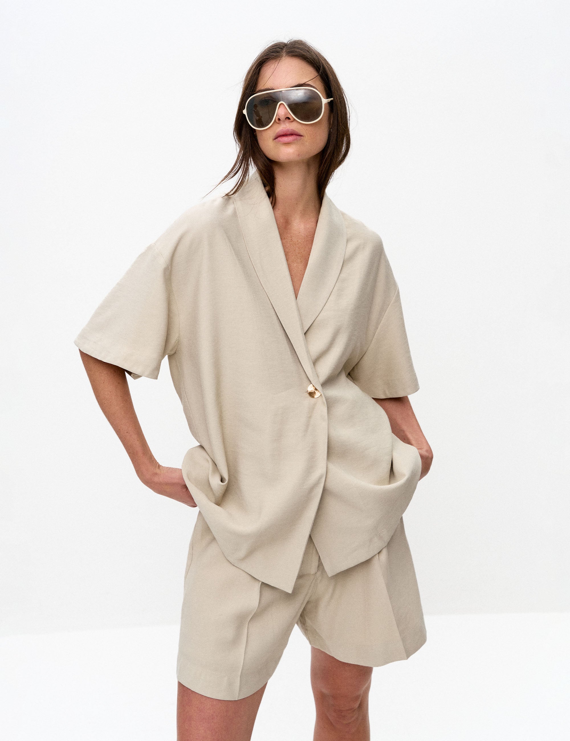 Blazer Maria Viscose Argila