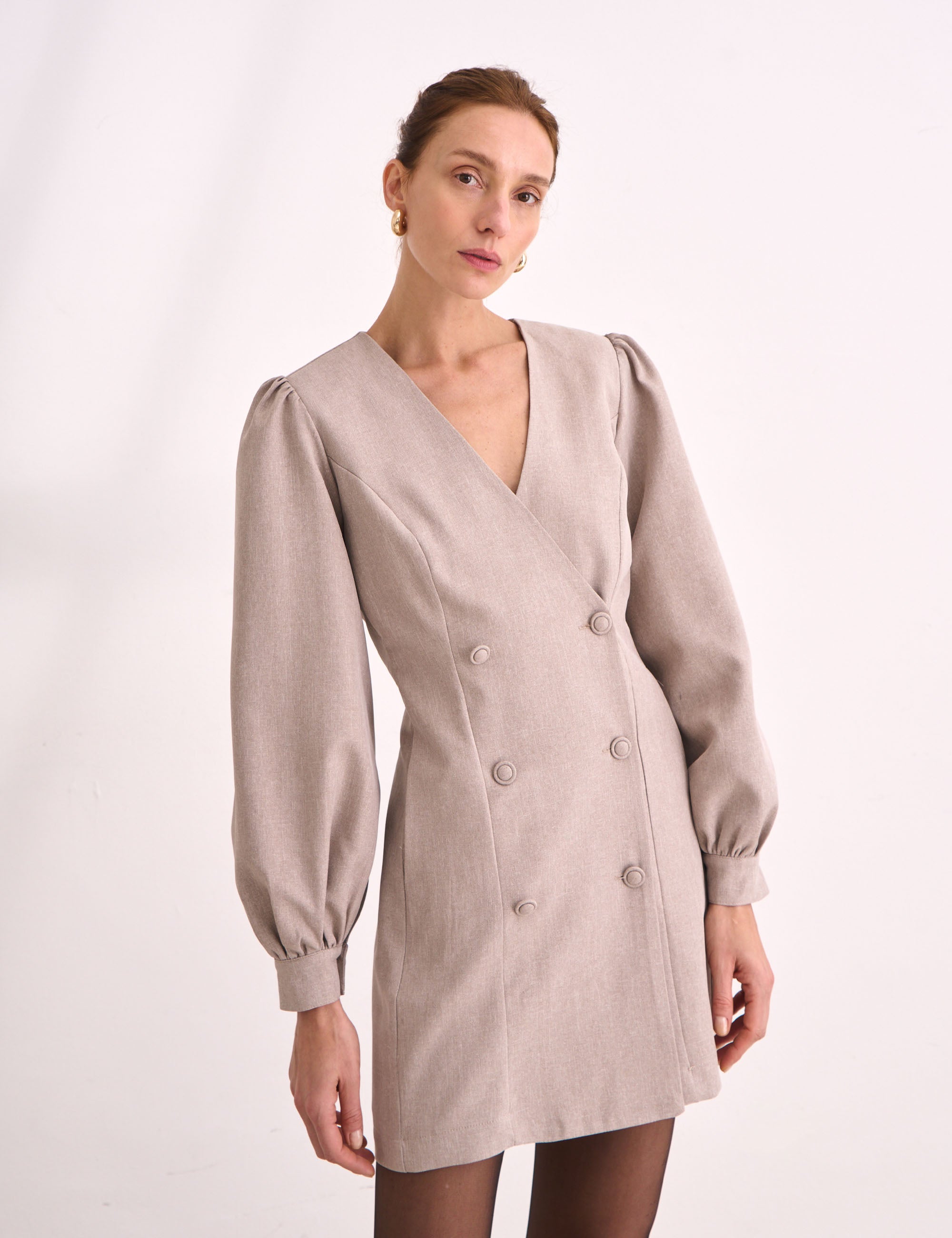 Blazer Melissa Alfaiataria Bege Mescla