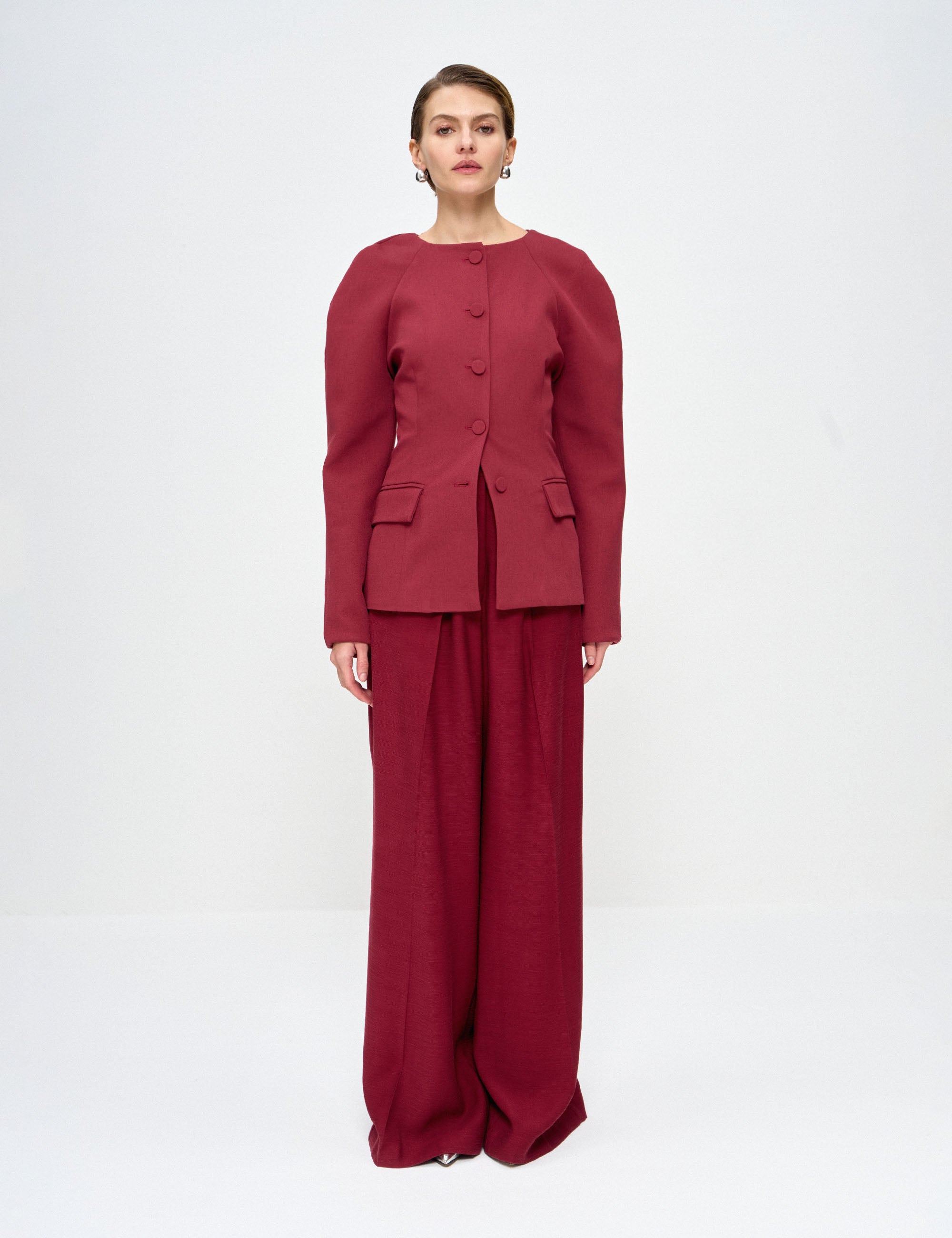 Blazer Nelly Tweed Carménère