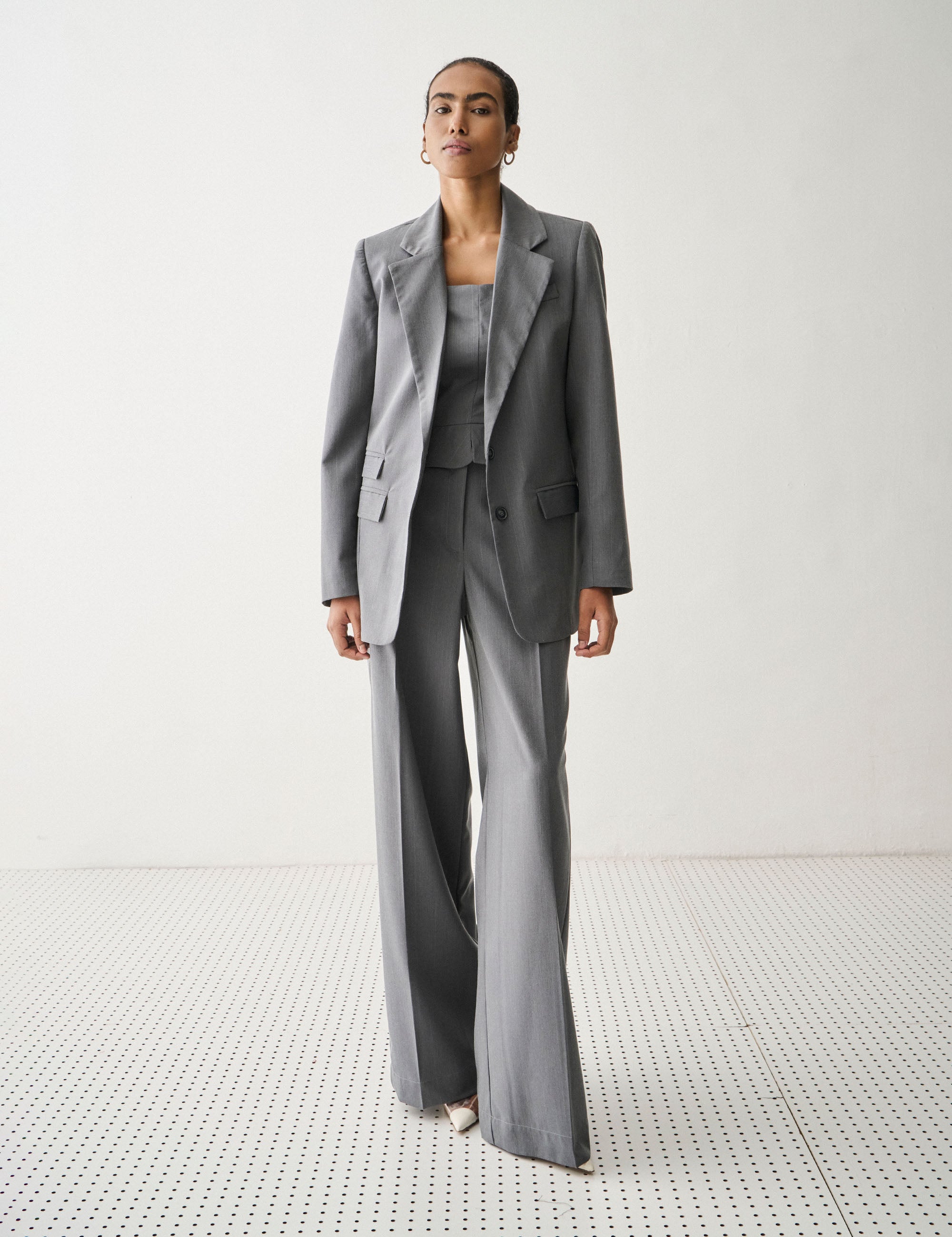Blazer Nysa Alfaiataria Cinza