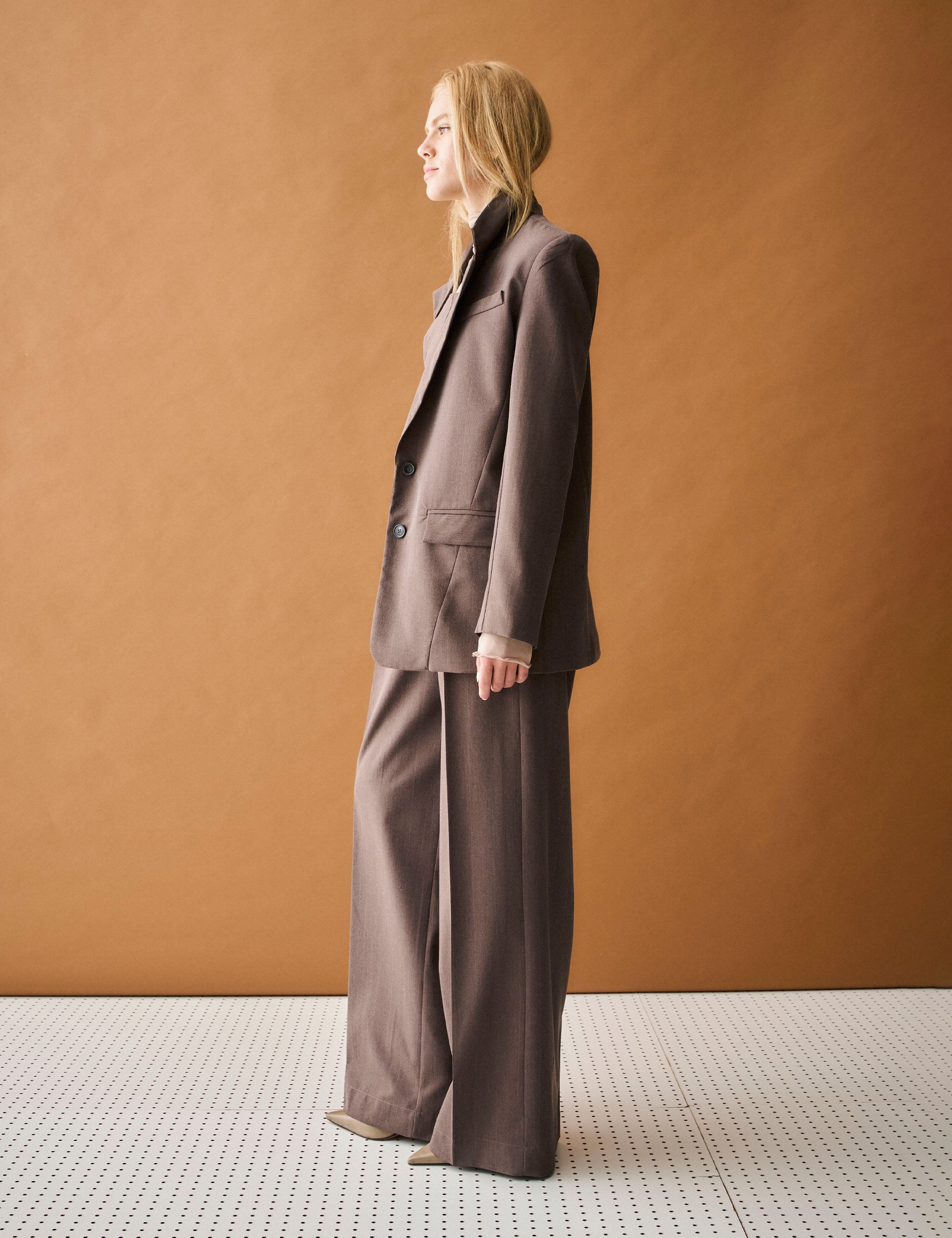 Blazer Nysa Alfaiataria Marrom