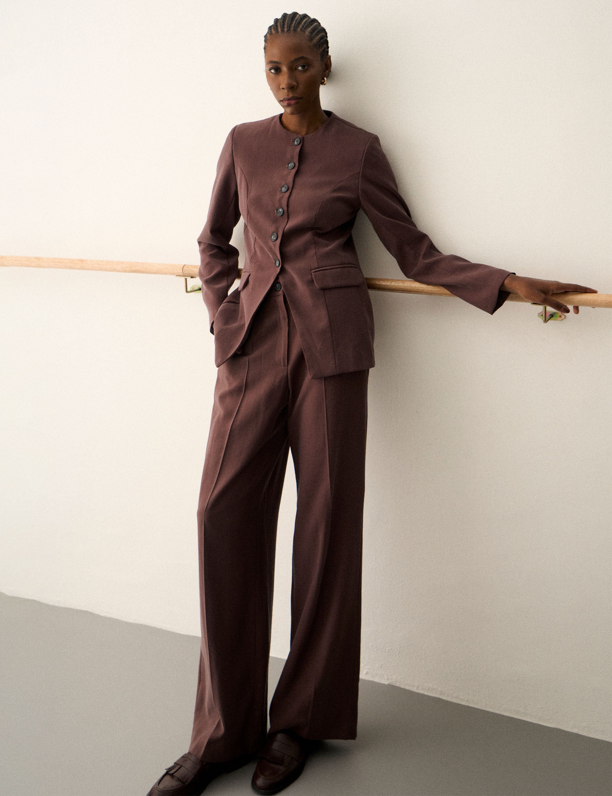 Blazer Olivia alfaiataria Café