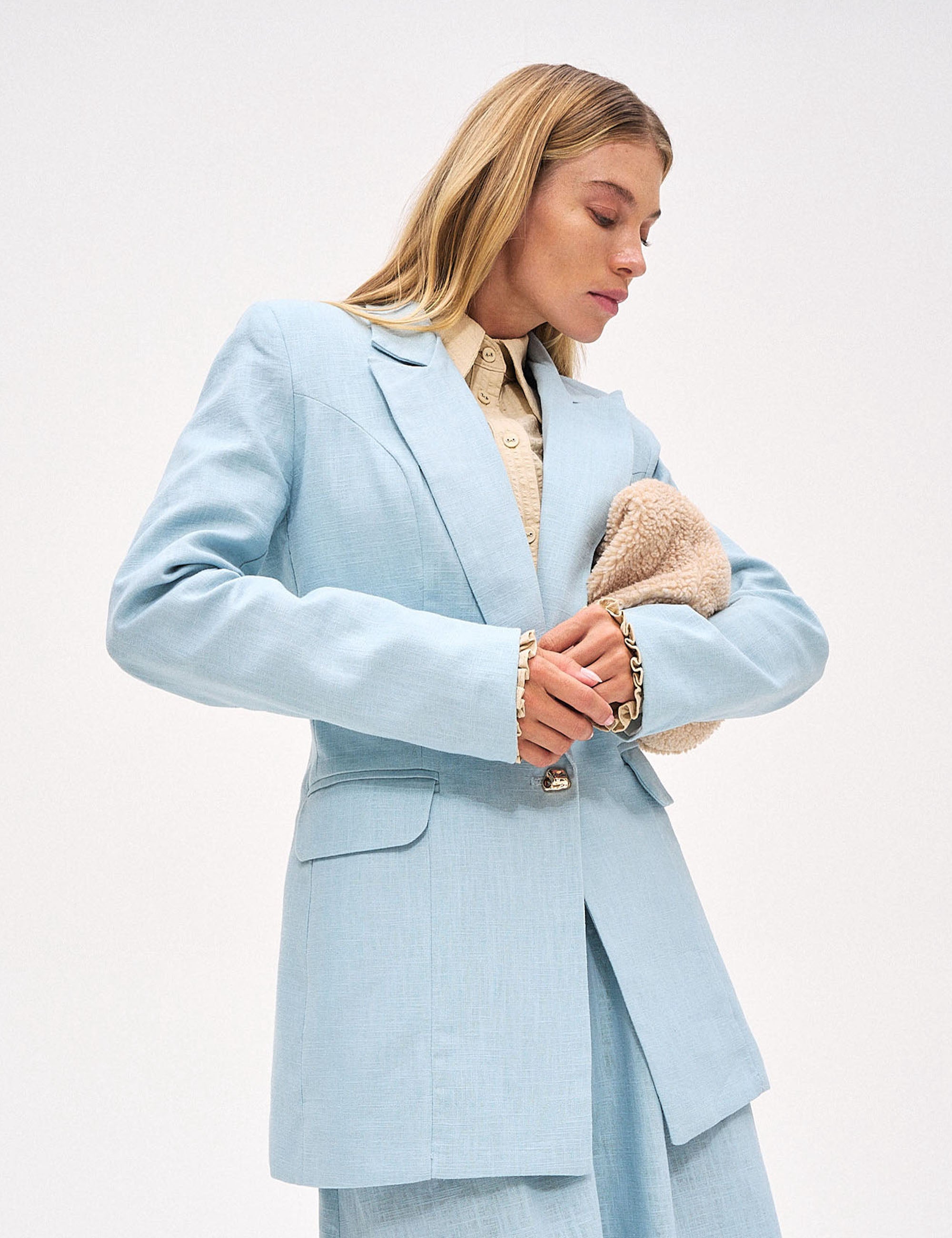 Blazer Patrícia Algodão Azul Celeste