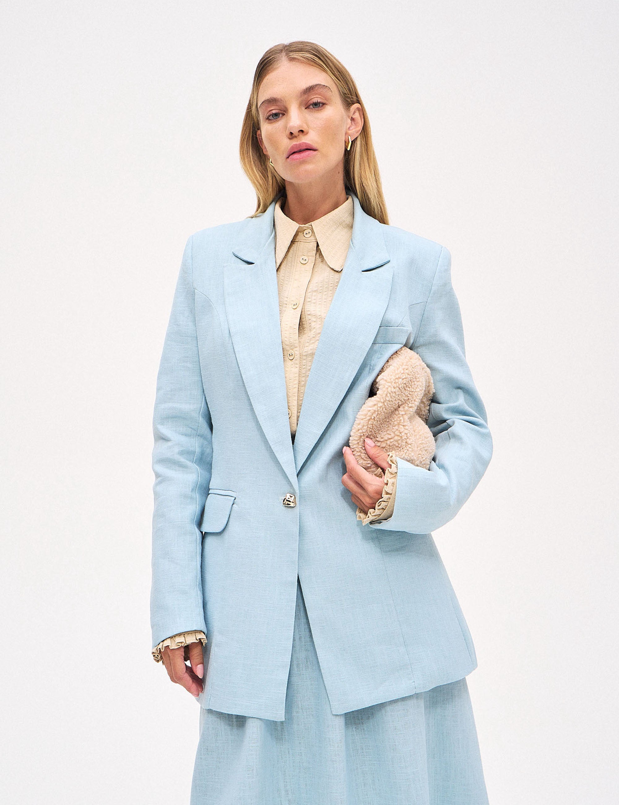 Blazer Patrícia Algodão Azul Celeste