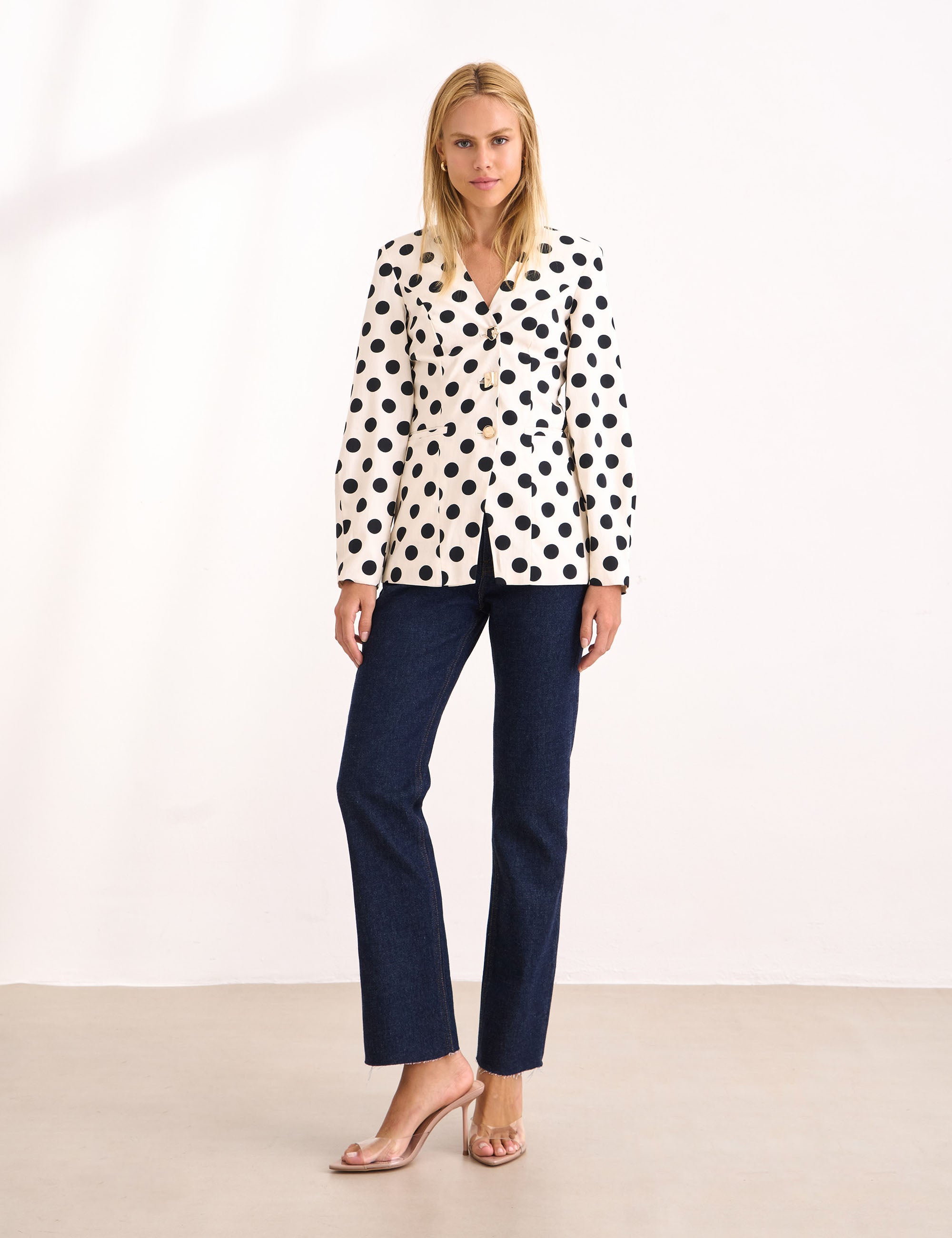 Blazer Poka Tricoline Off White