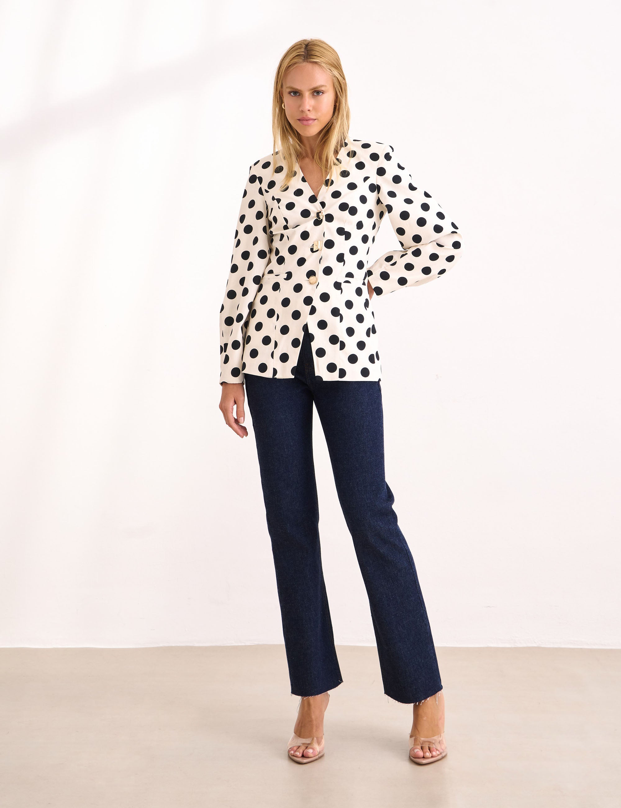 Blazer Poka Tricoline Off White