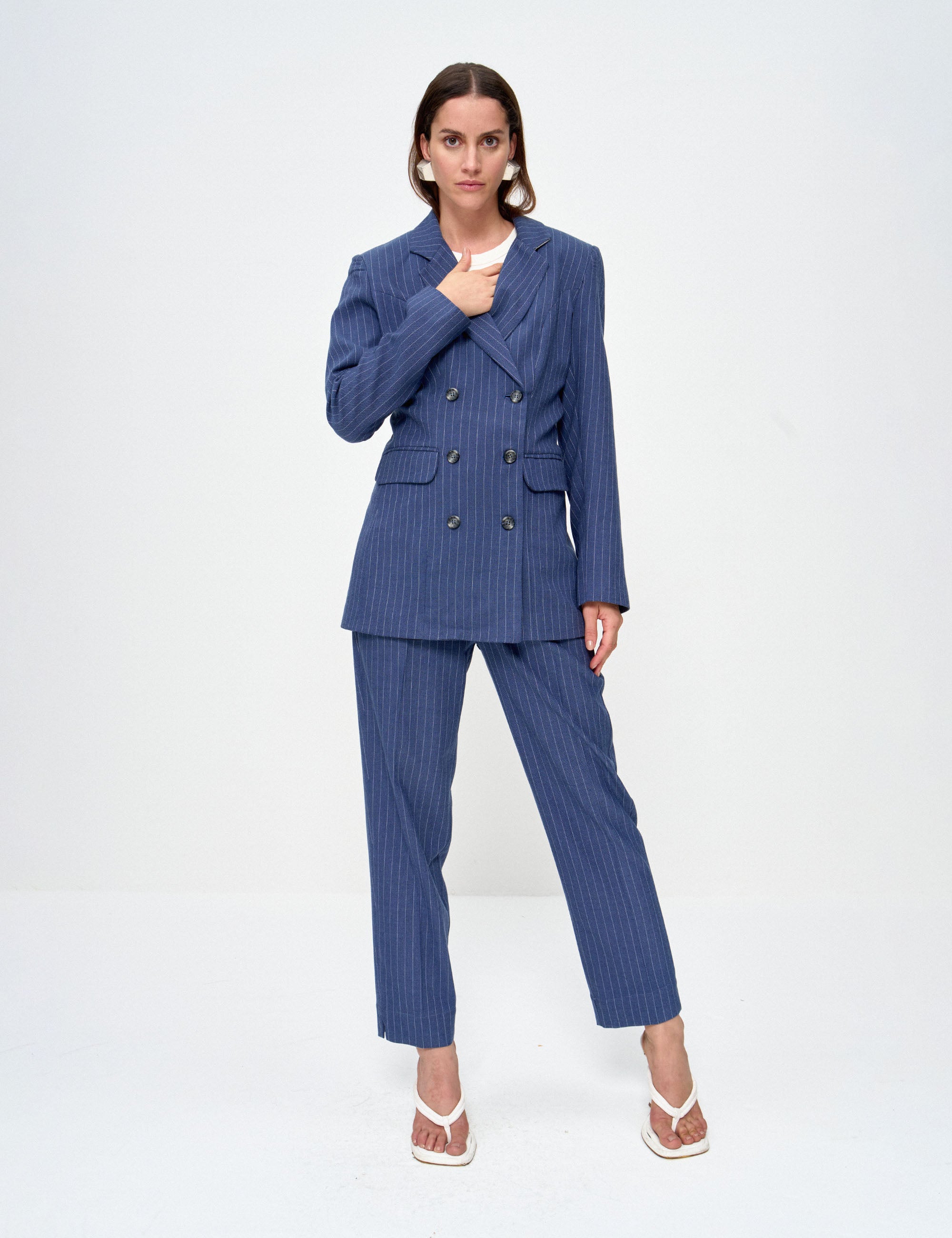 Blazer Rose Alfaiataria Azul Noite