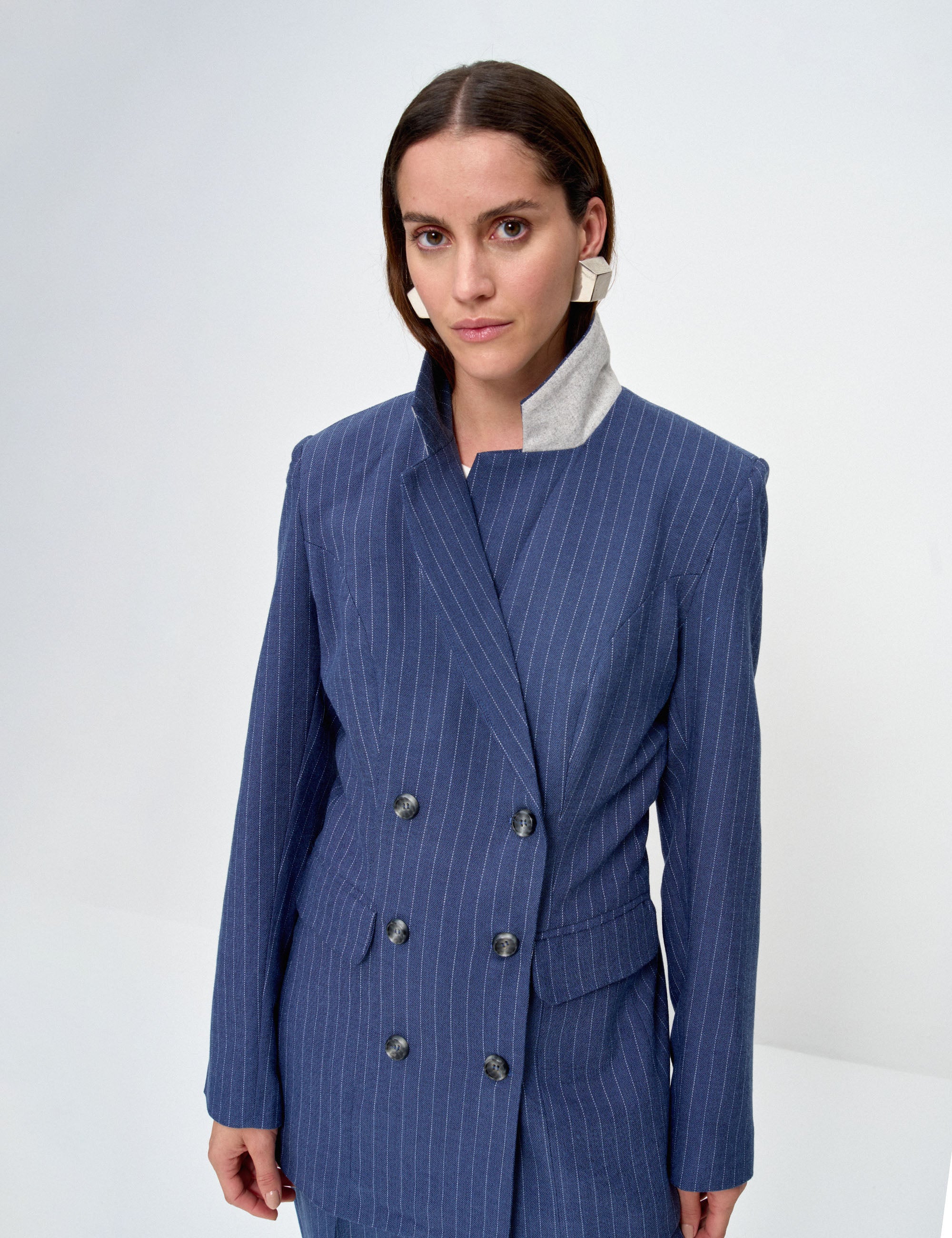 Blazer Rose Alfaiataria Azul Noite