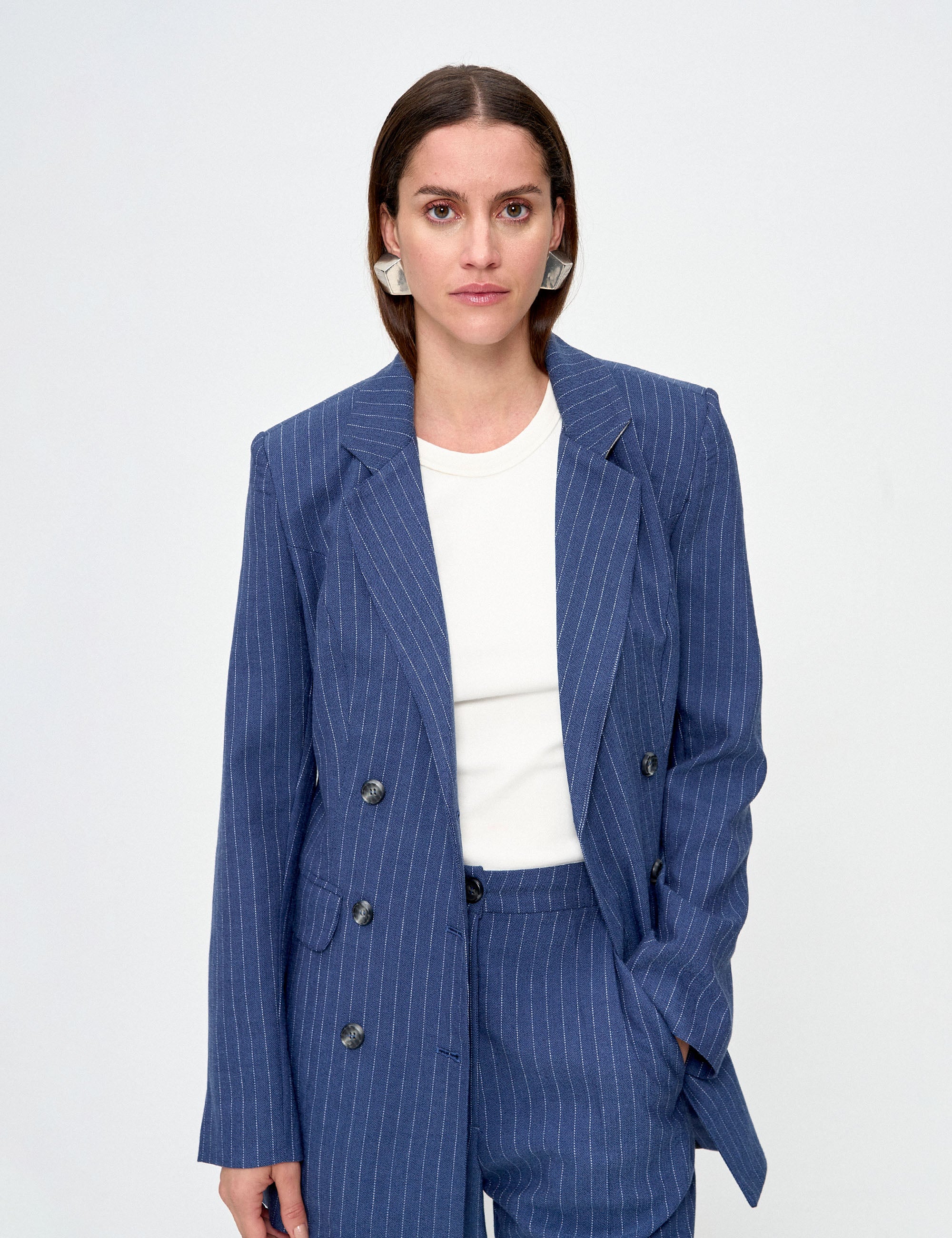 Blazer Rose Alfaiataria Azul Noite