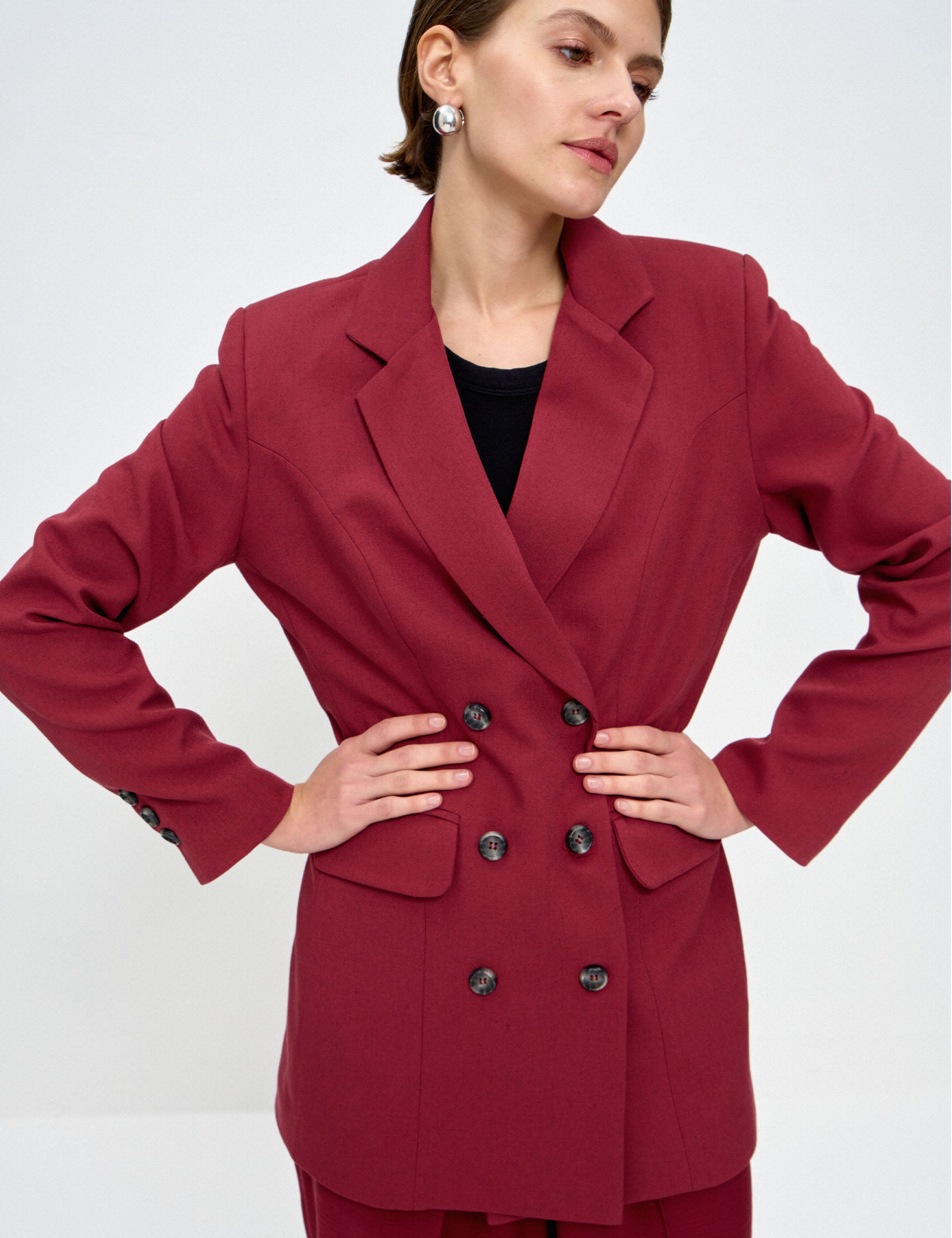 Blazer Rose Alfaiataria Carménère