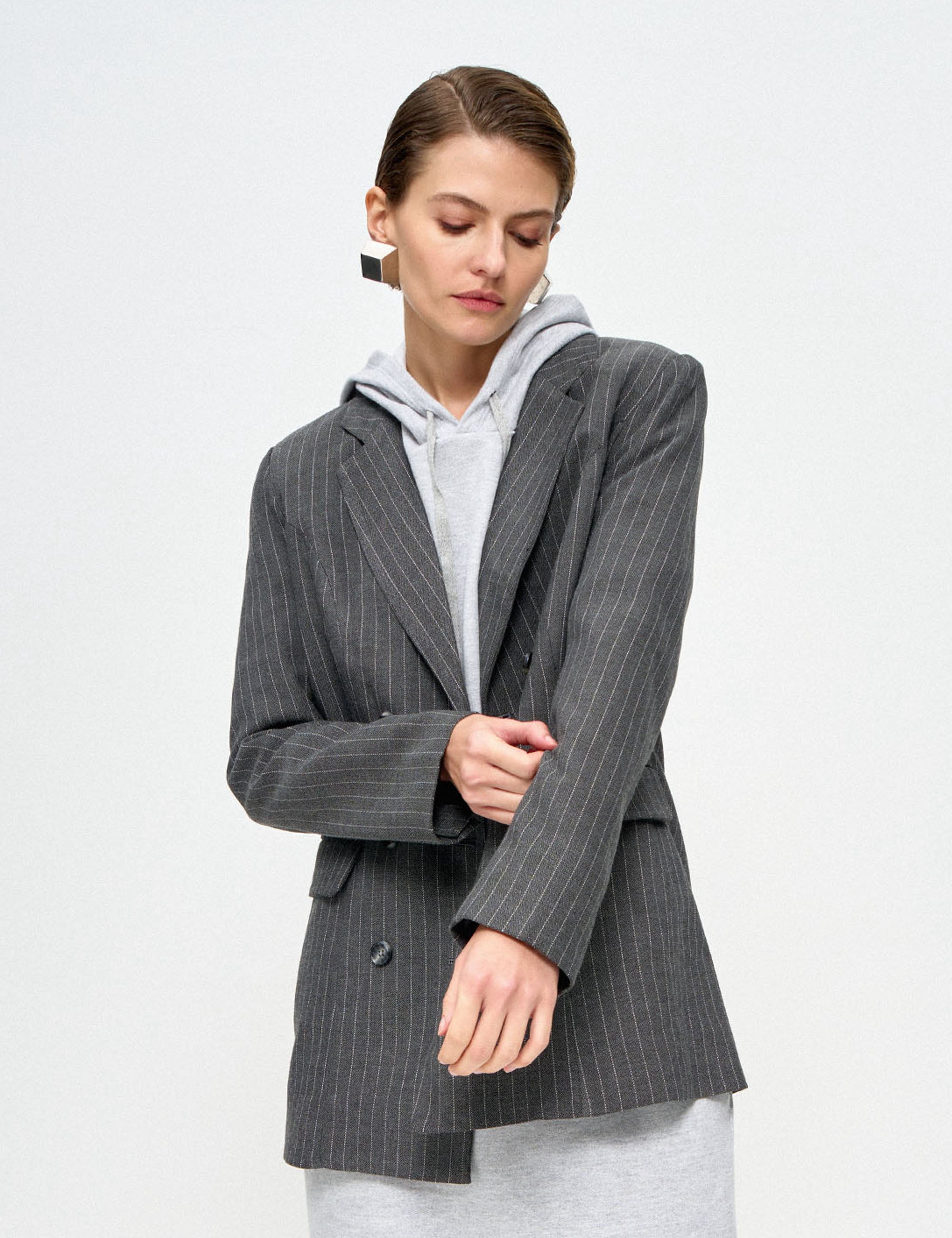 Blazer Rose Alfaiataria Preto