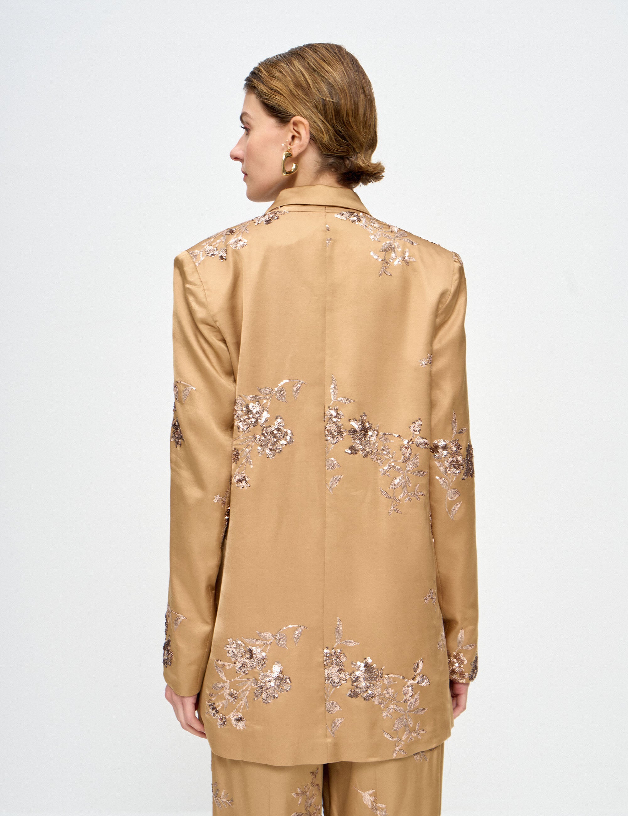 Blazer Versalhes Cetim Bege