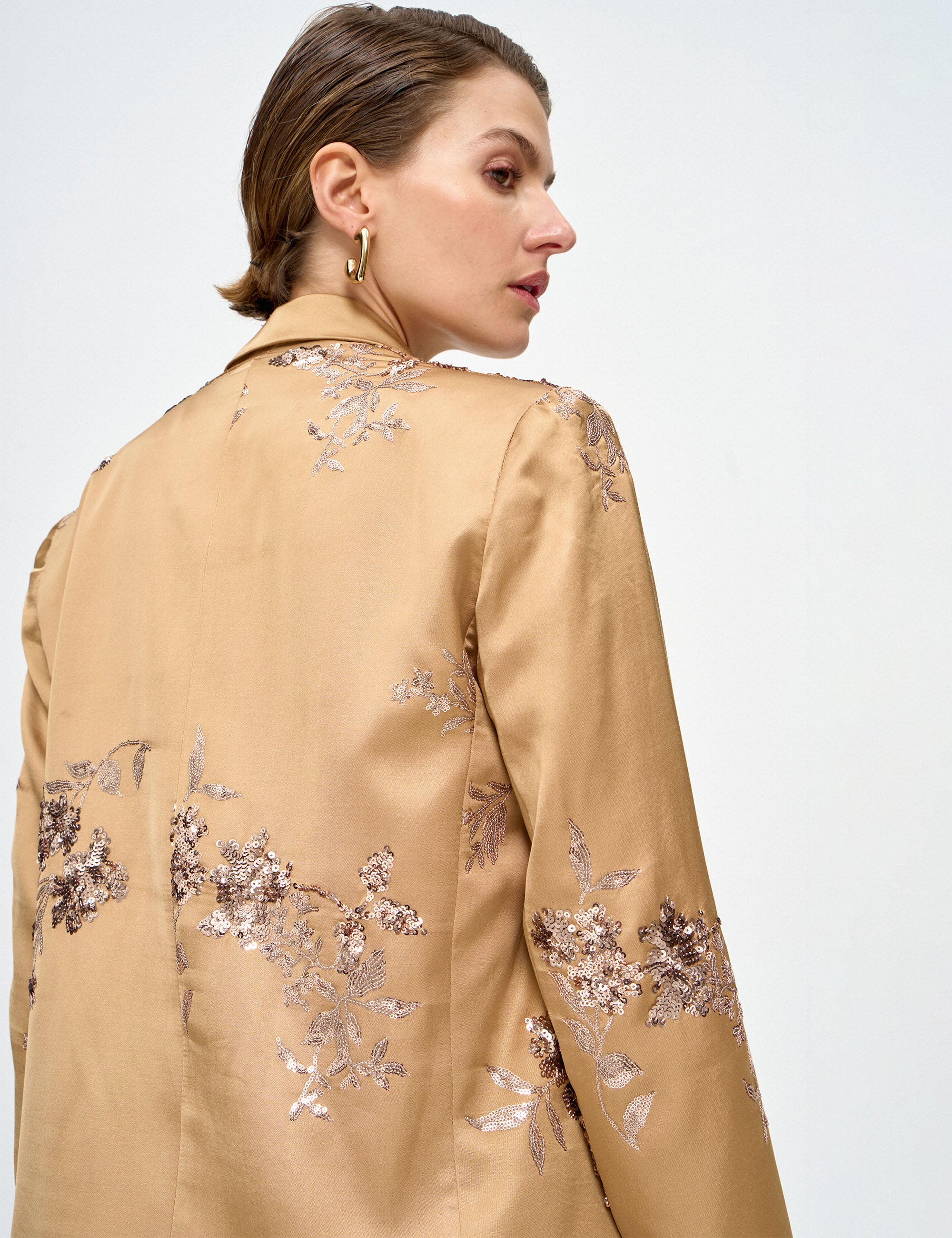 Blazer Versalhes Cetim Bege