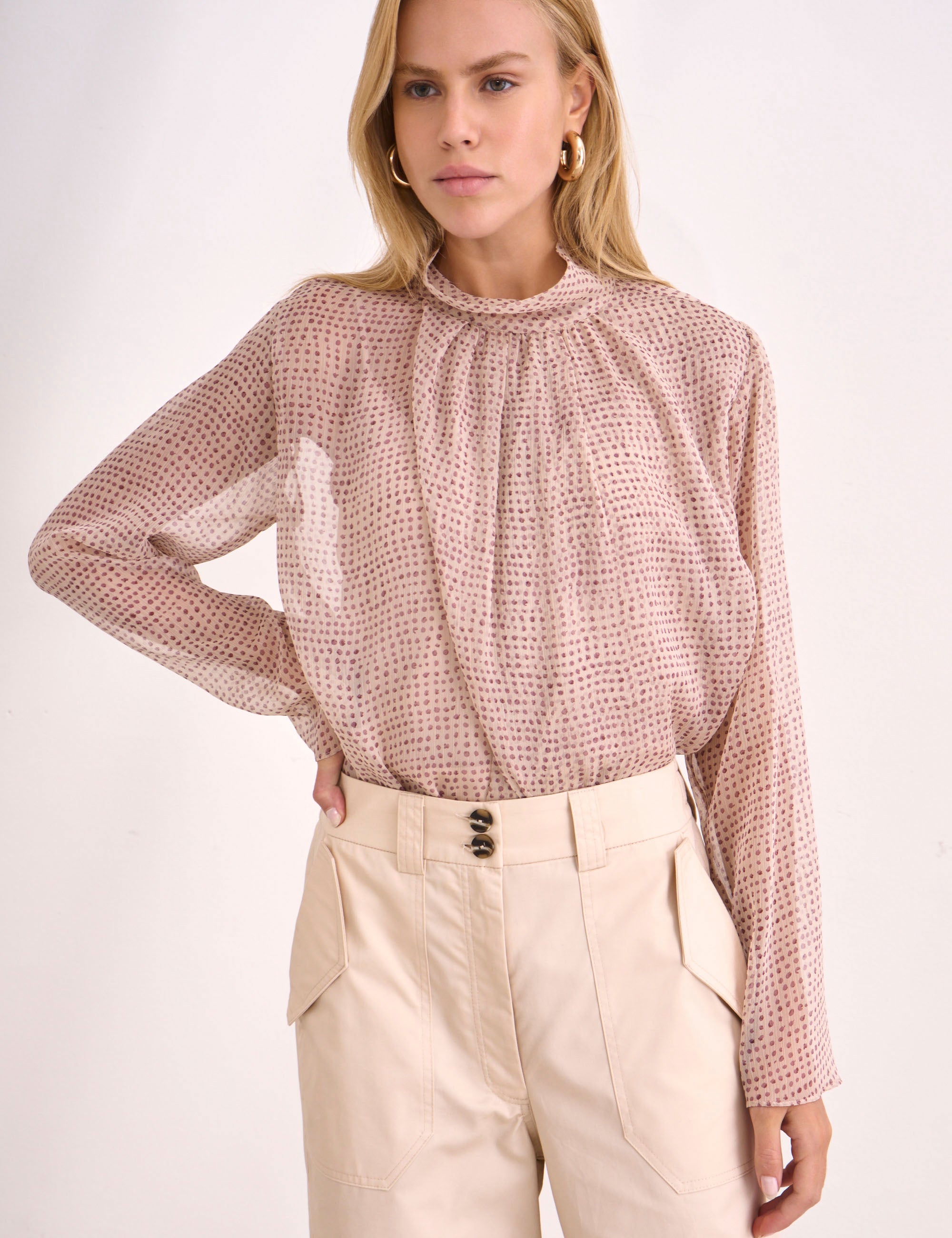 Blusa Aline Chiffon Pessego