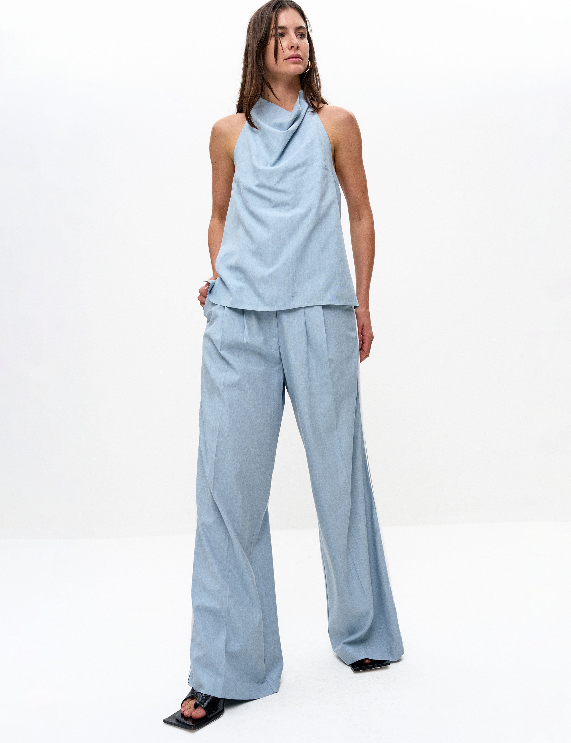 Blusa Andreia Alfaiataria Azul