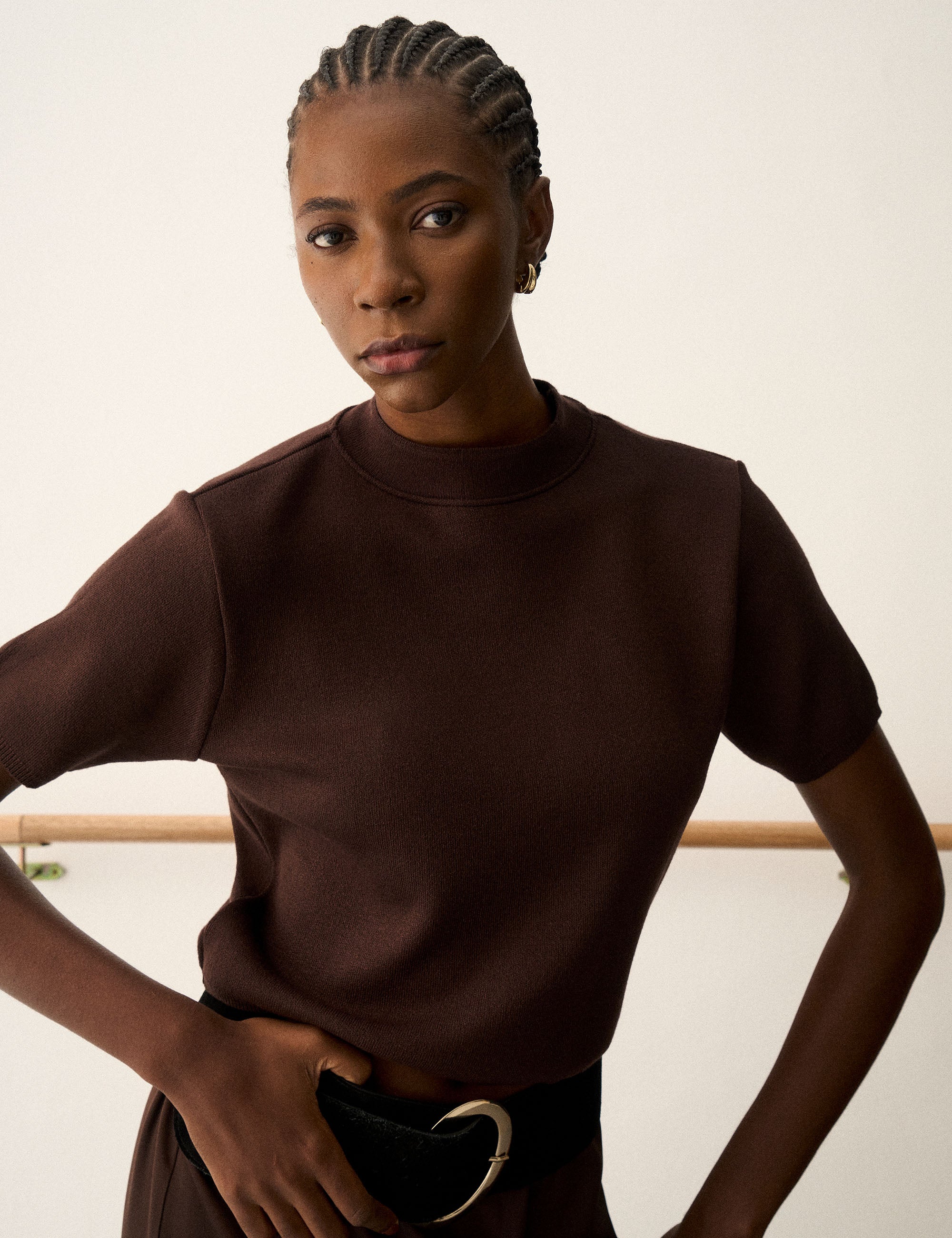 Blusa Aurora Tricot Marrom Foca