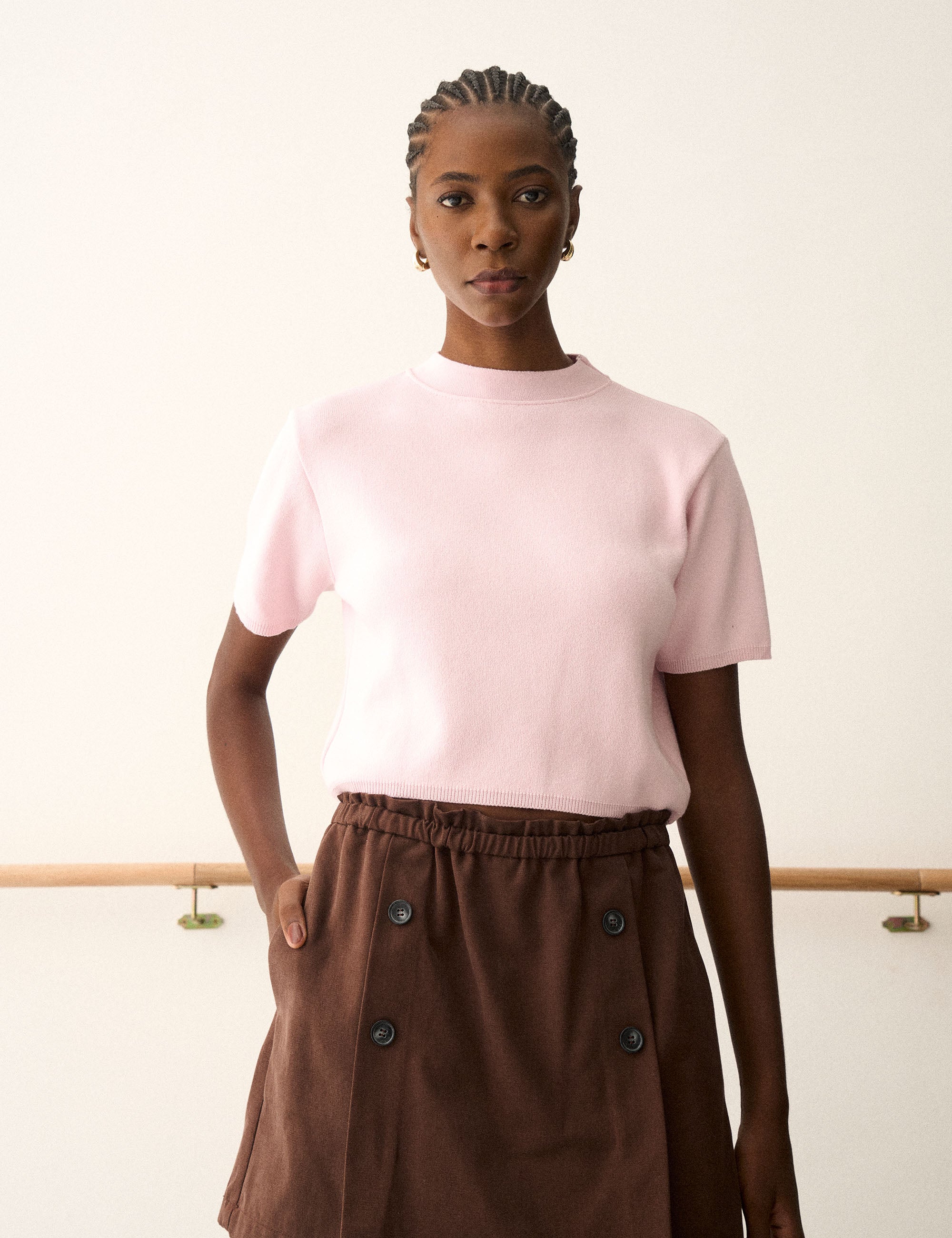 Blusa Aurora Tricot Rosa Popouri