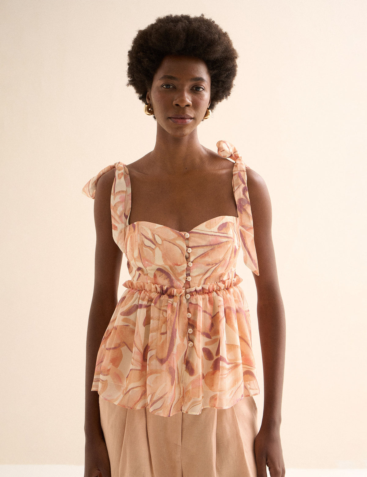 Blusa Borboleta Chiffon Rose