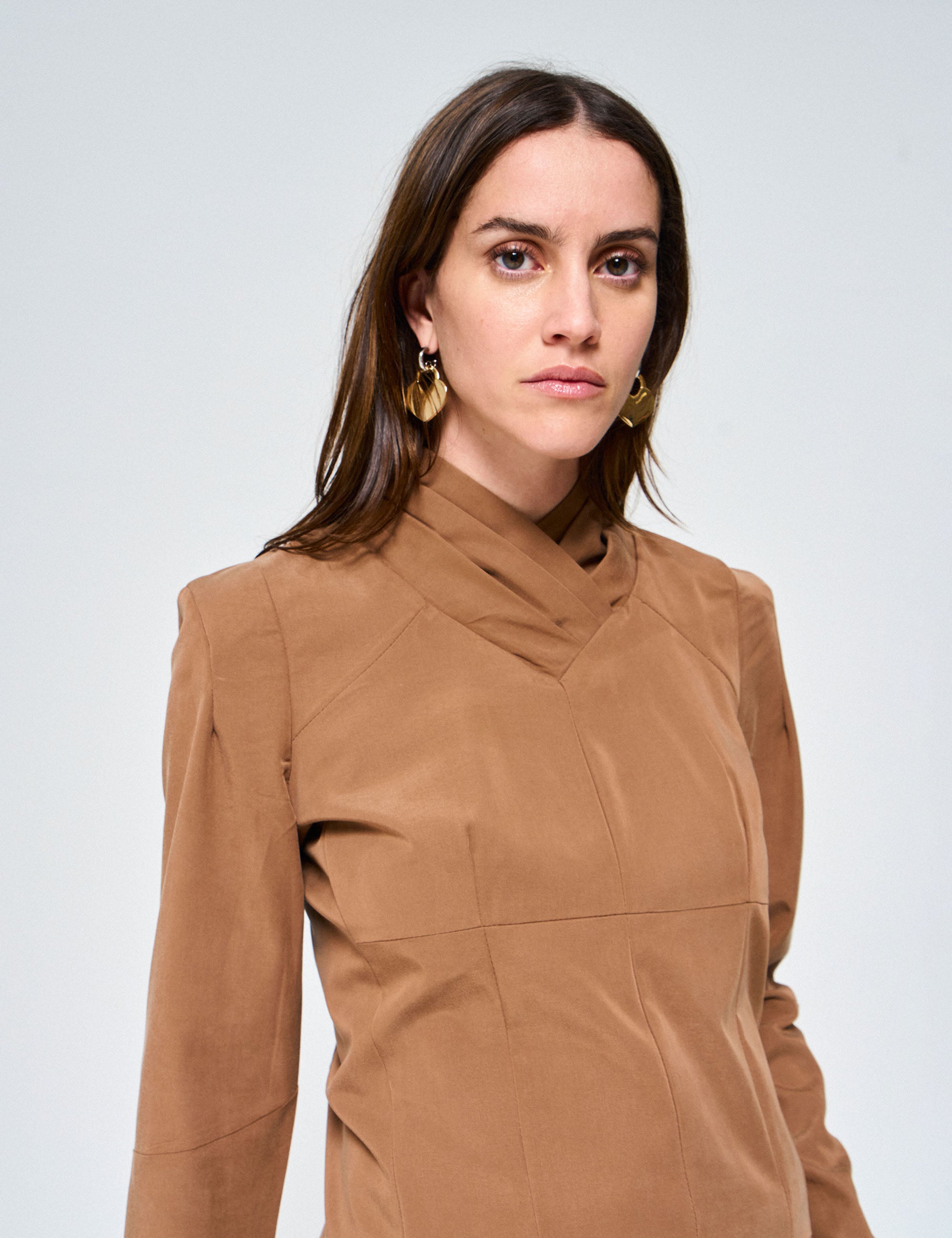 Blusa Brooklin Alfaiataria Marrom