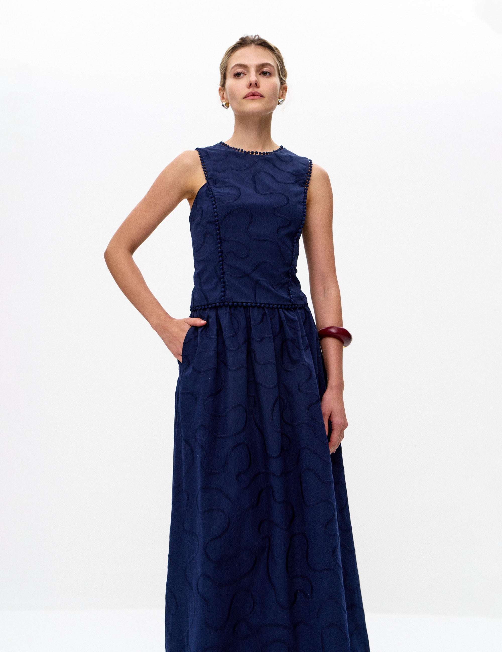 Blusa Dalila Tricoline Marinho