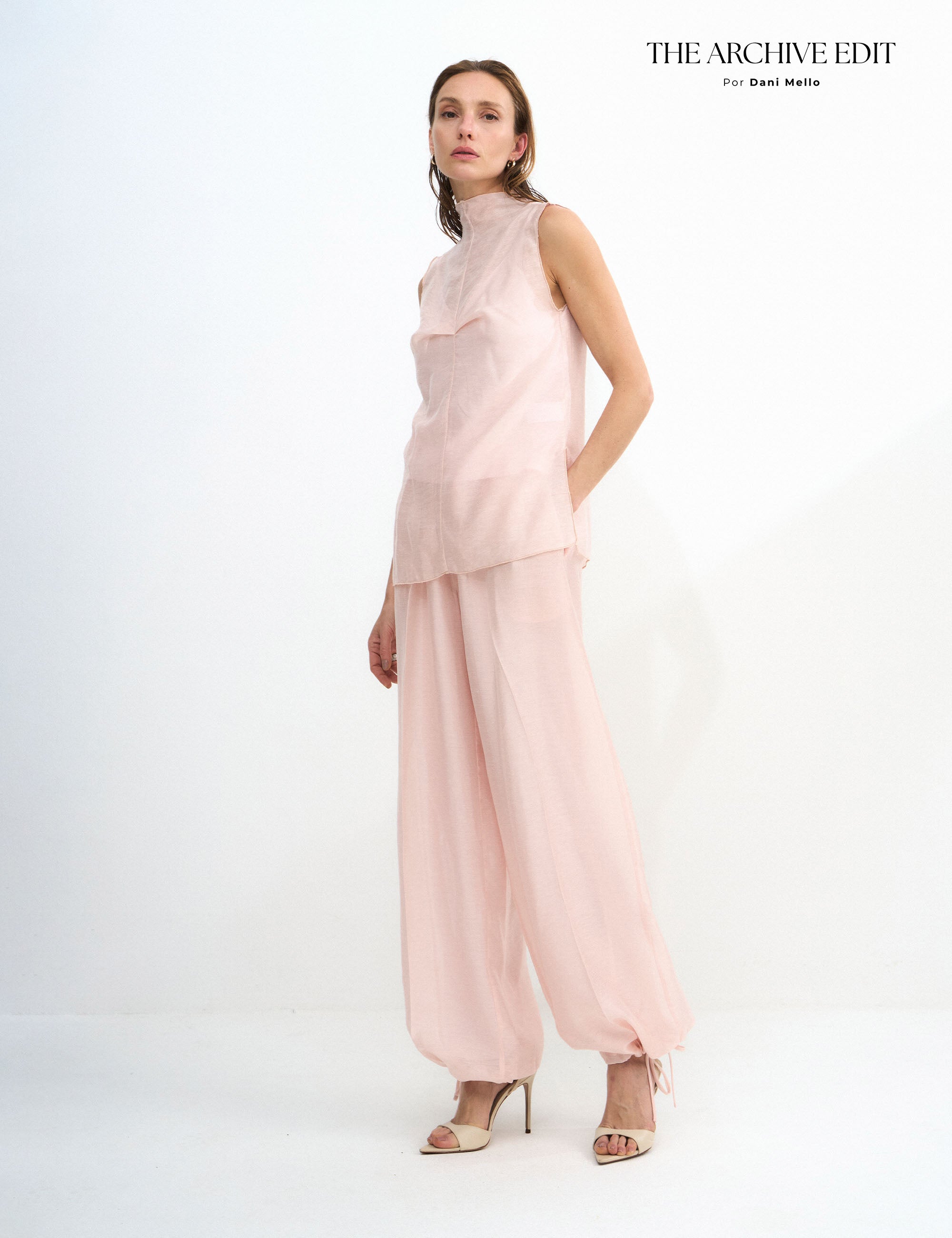 Calça Dani Voil Rosa Pó