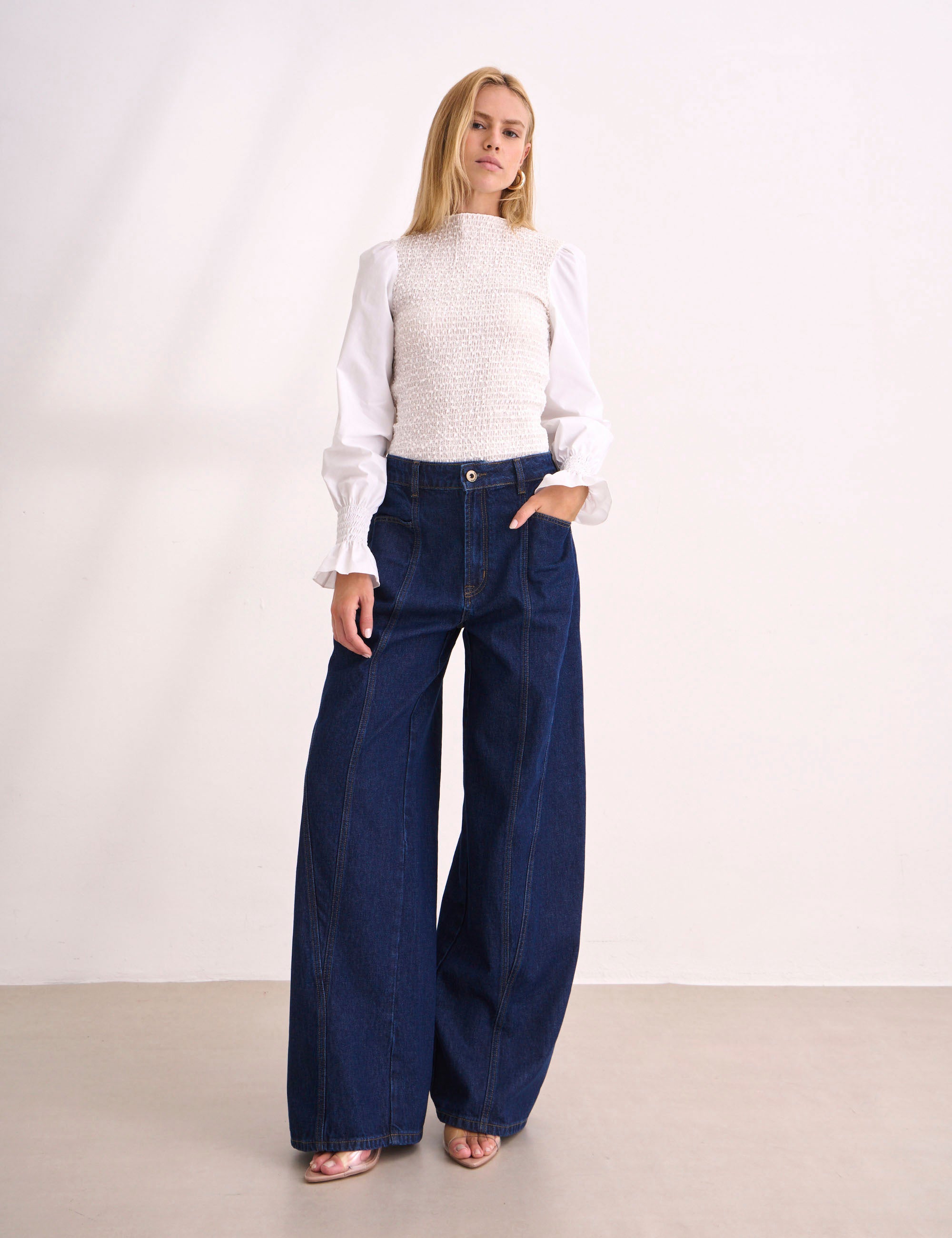 Blusa Eden Plissada Off White