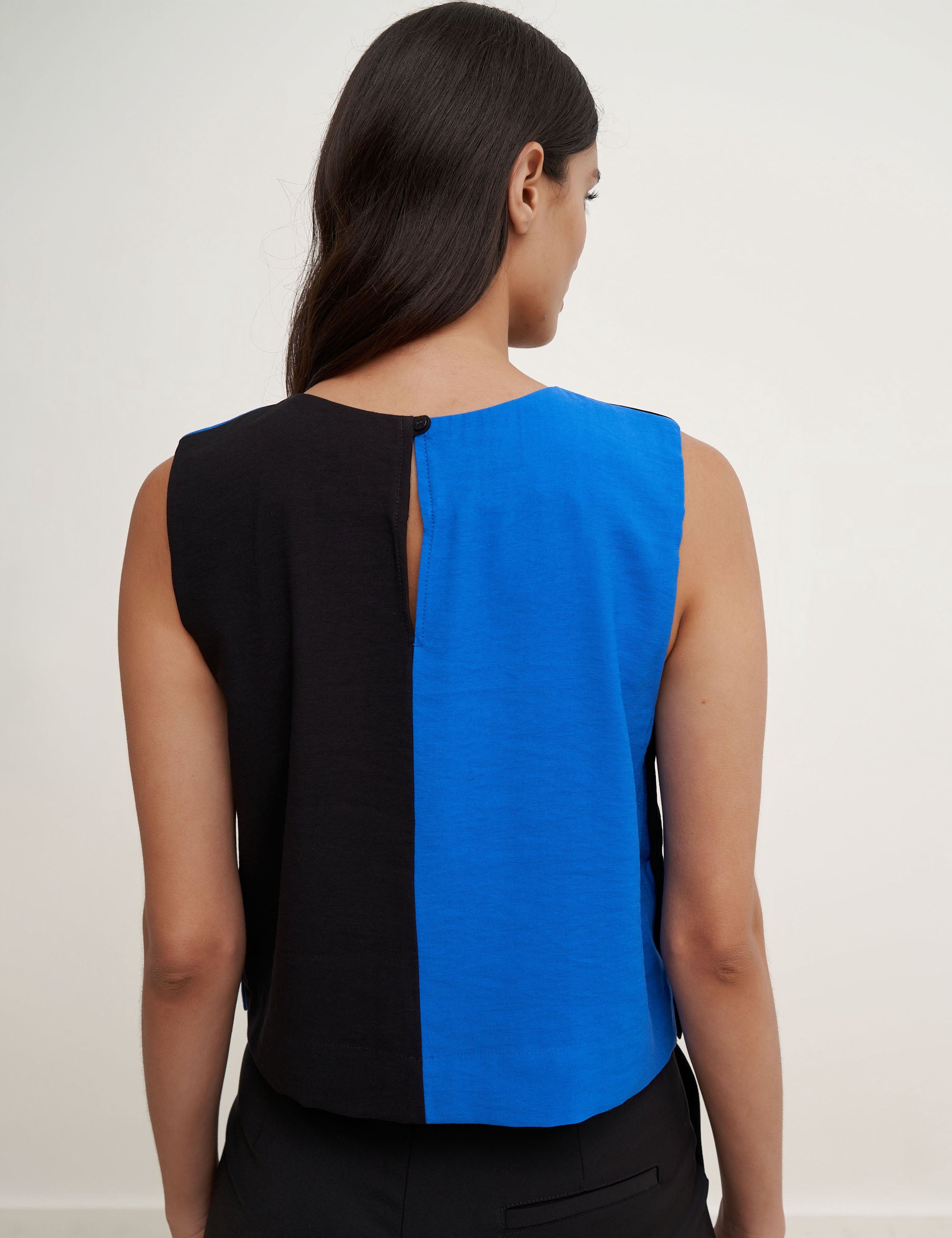 Blusa Erica Viscose Preto/Azul