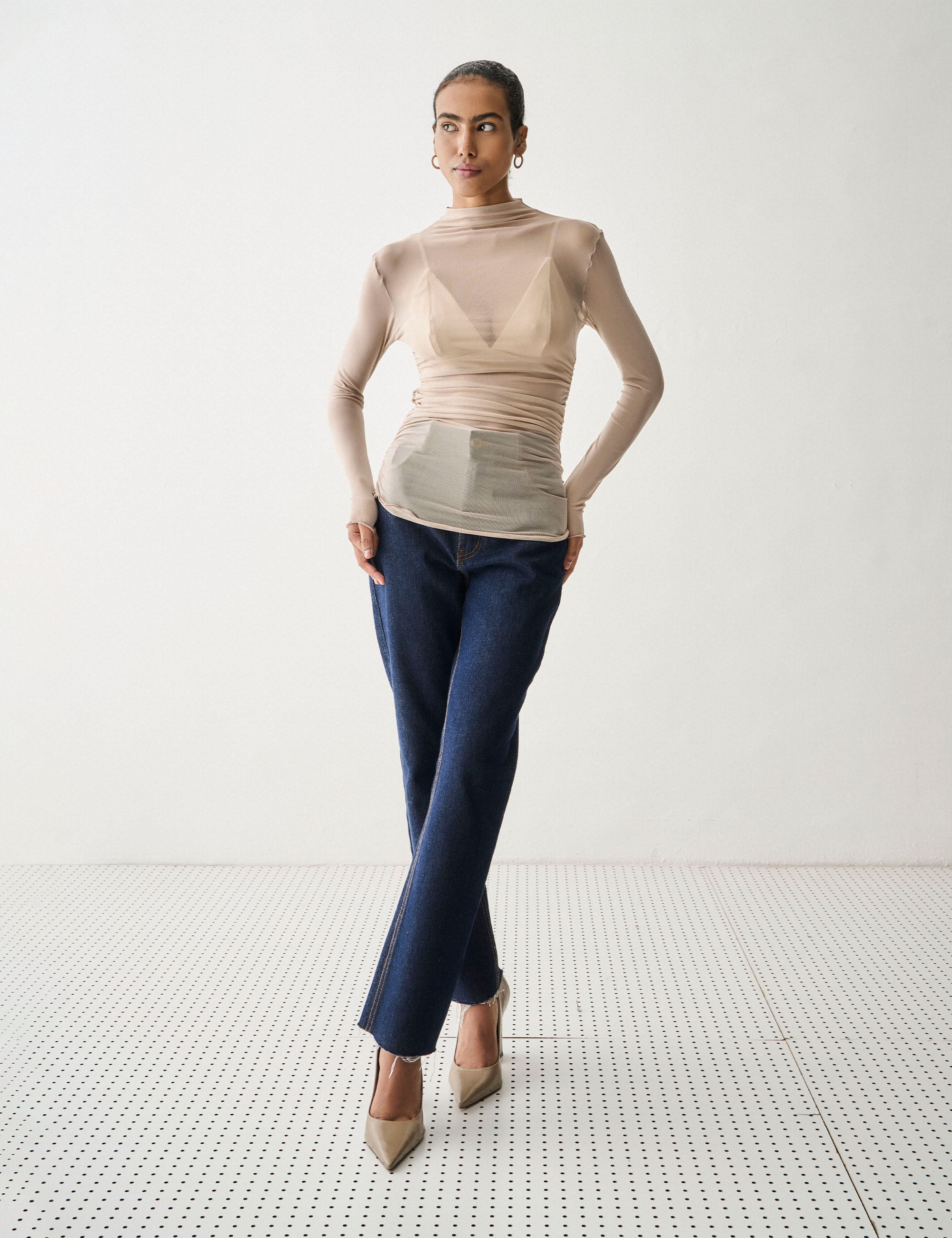 Blusa Erika Tule Nude