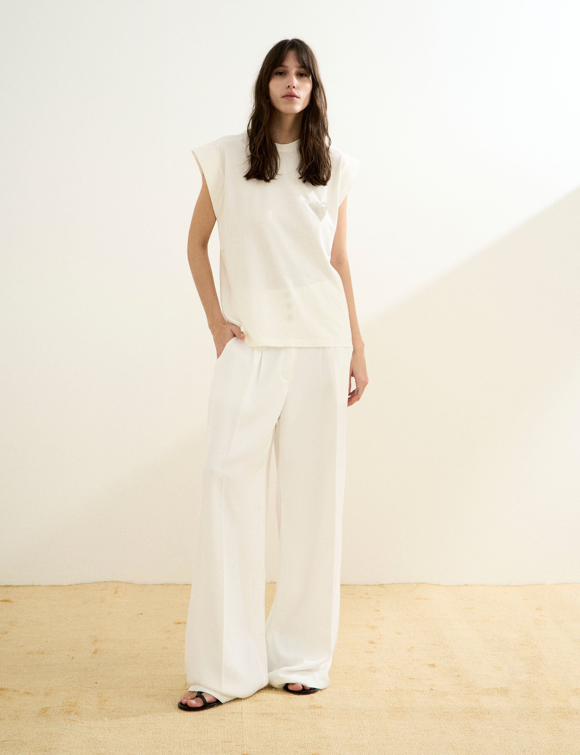 Blusa Estrela Malha Off White