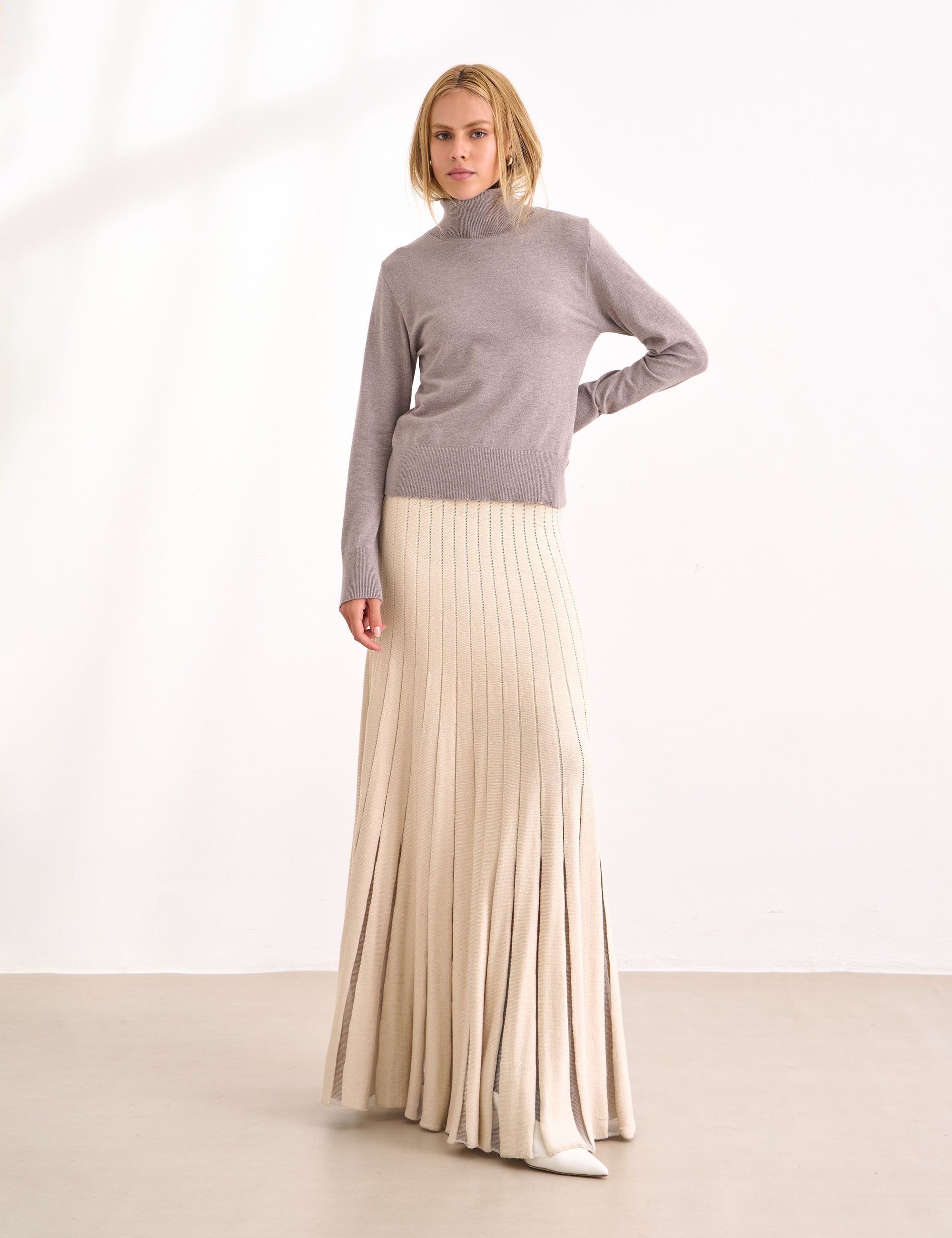 Blusa Gola Rolê Tricot Mescla