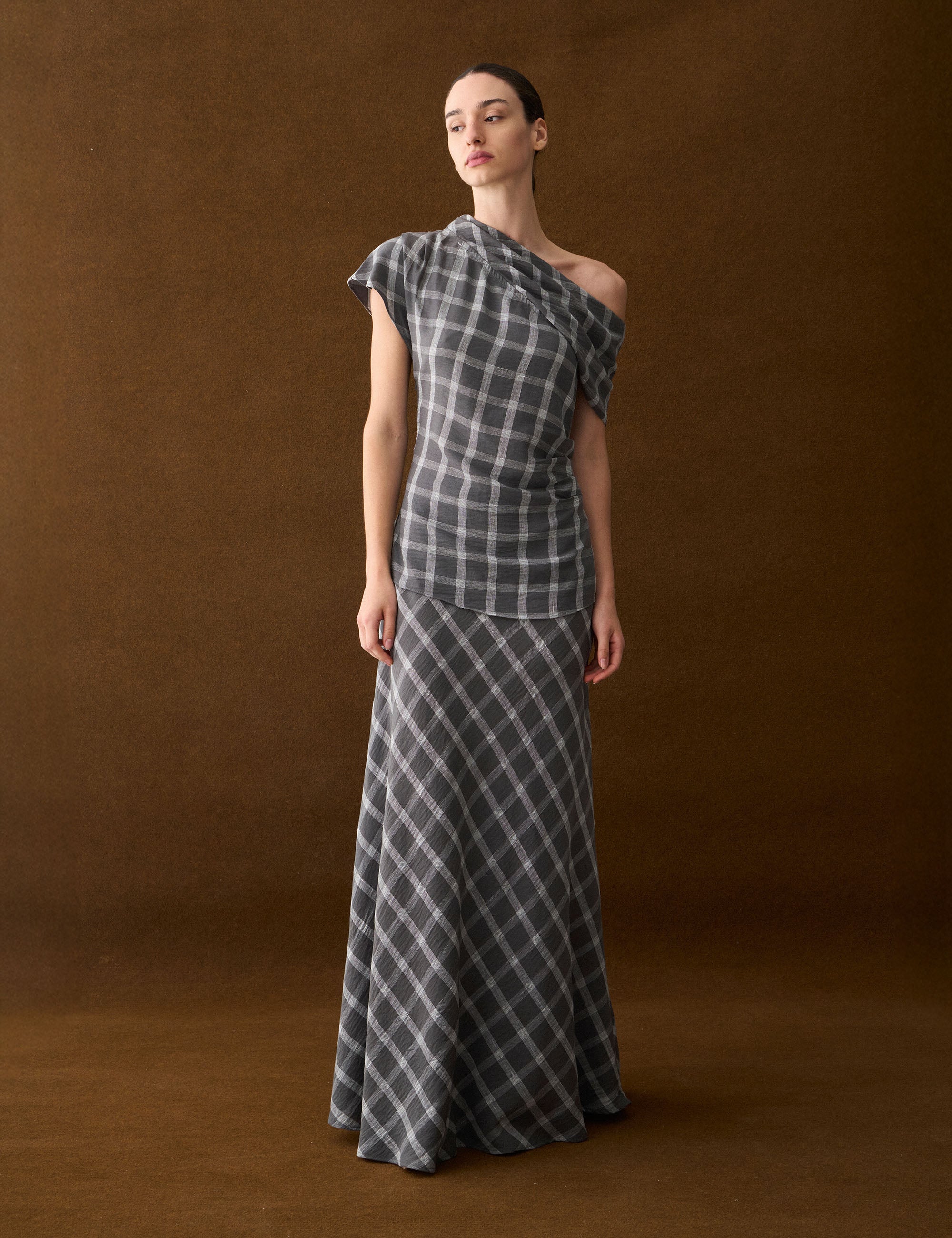 Blusa Graziela Xadrez Grafite