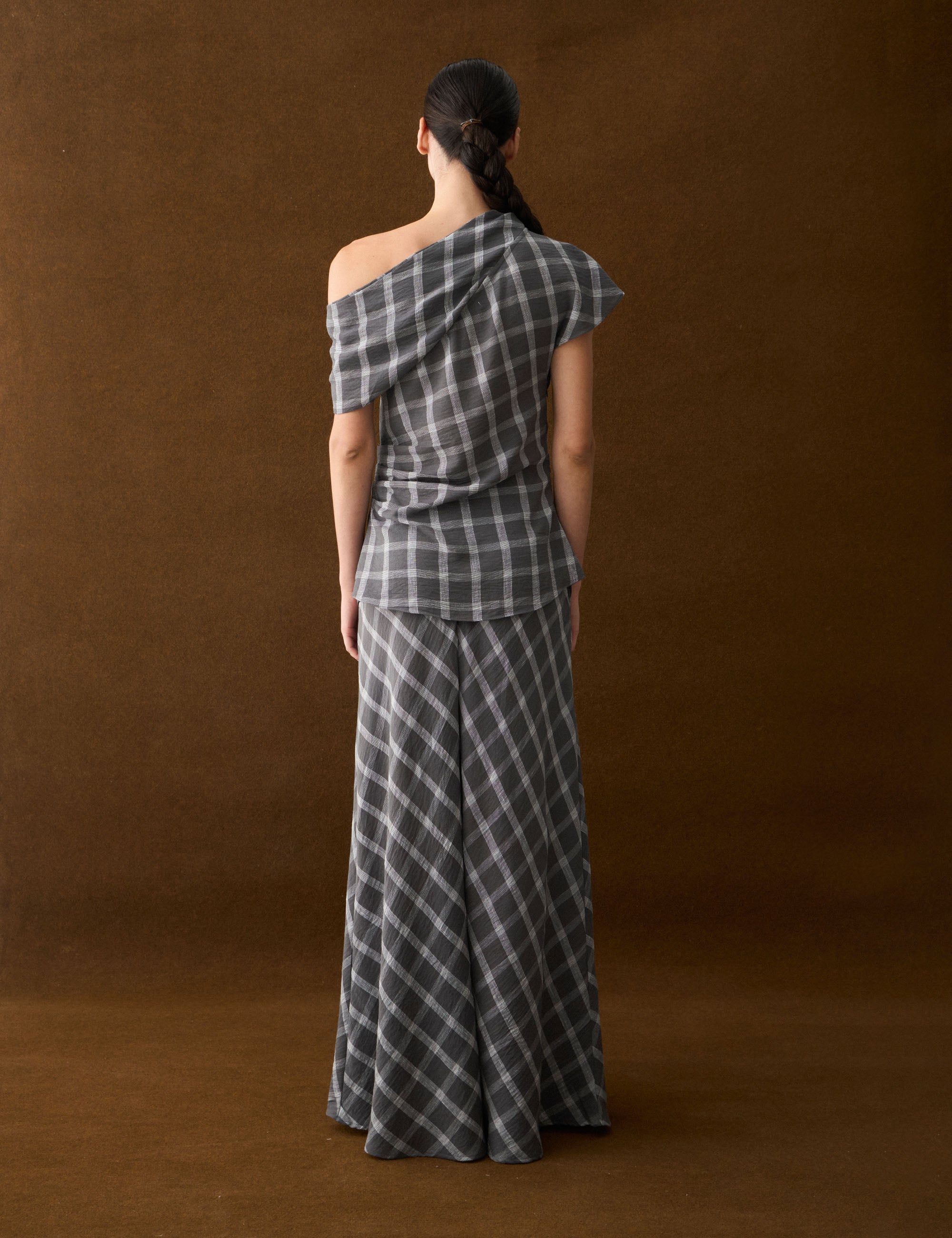 Blusa Graziela Xadrez Grafite