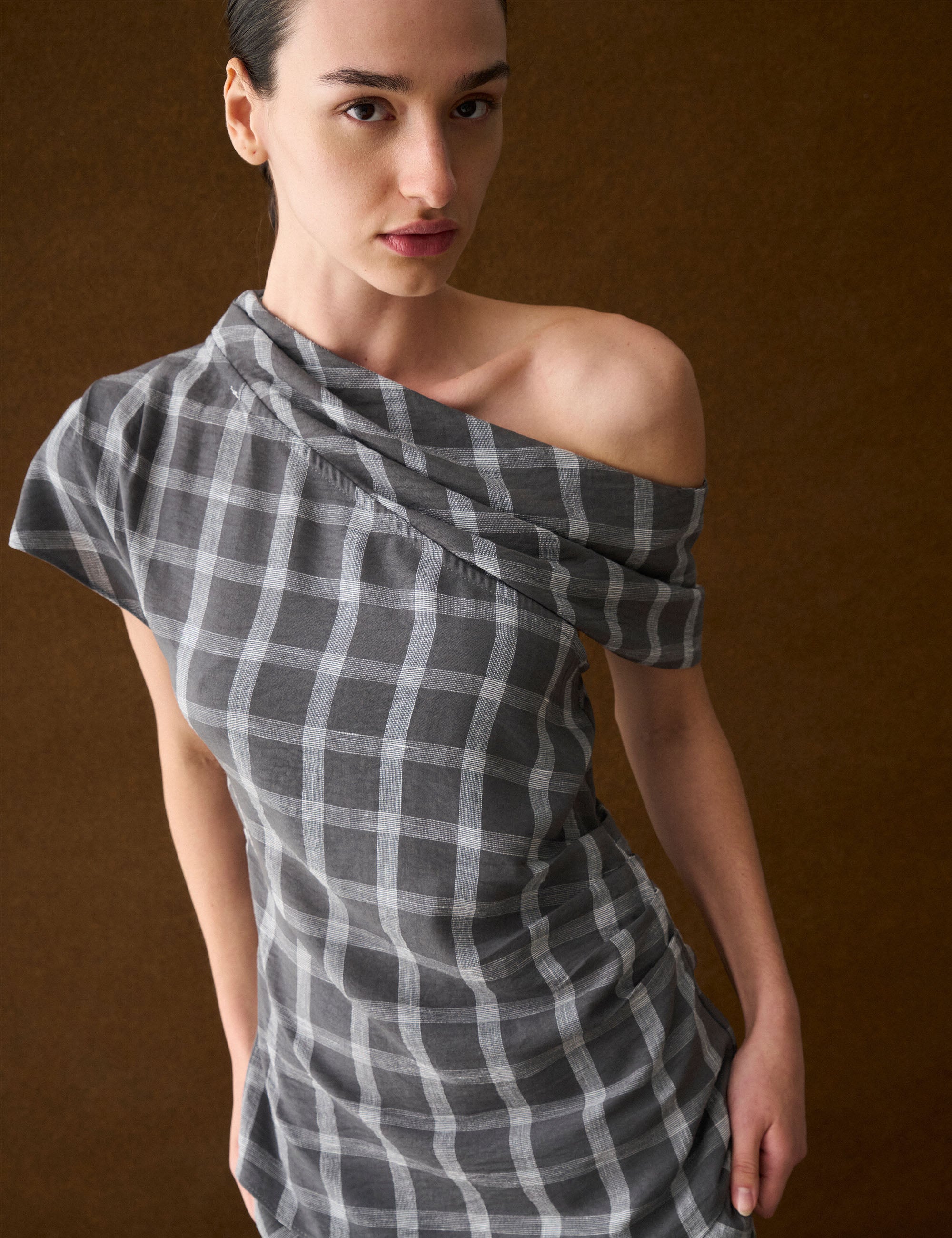 Blusa Graziela Xadrez Grafite