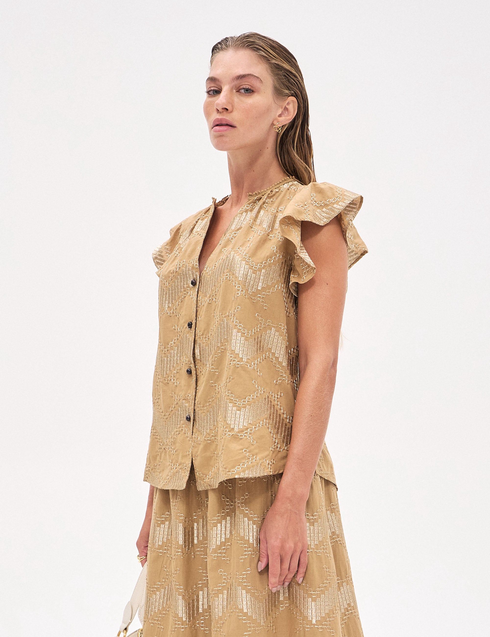 Blusa Istambul Renda Bege
