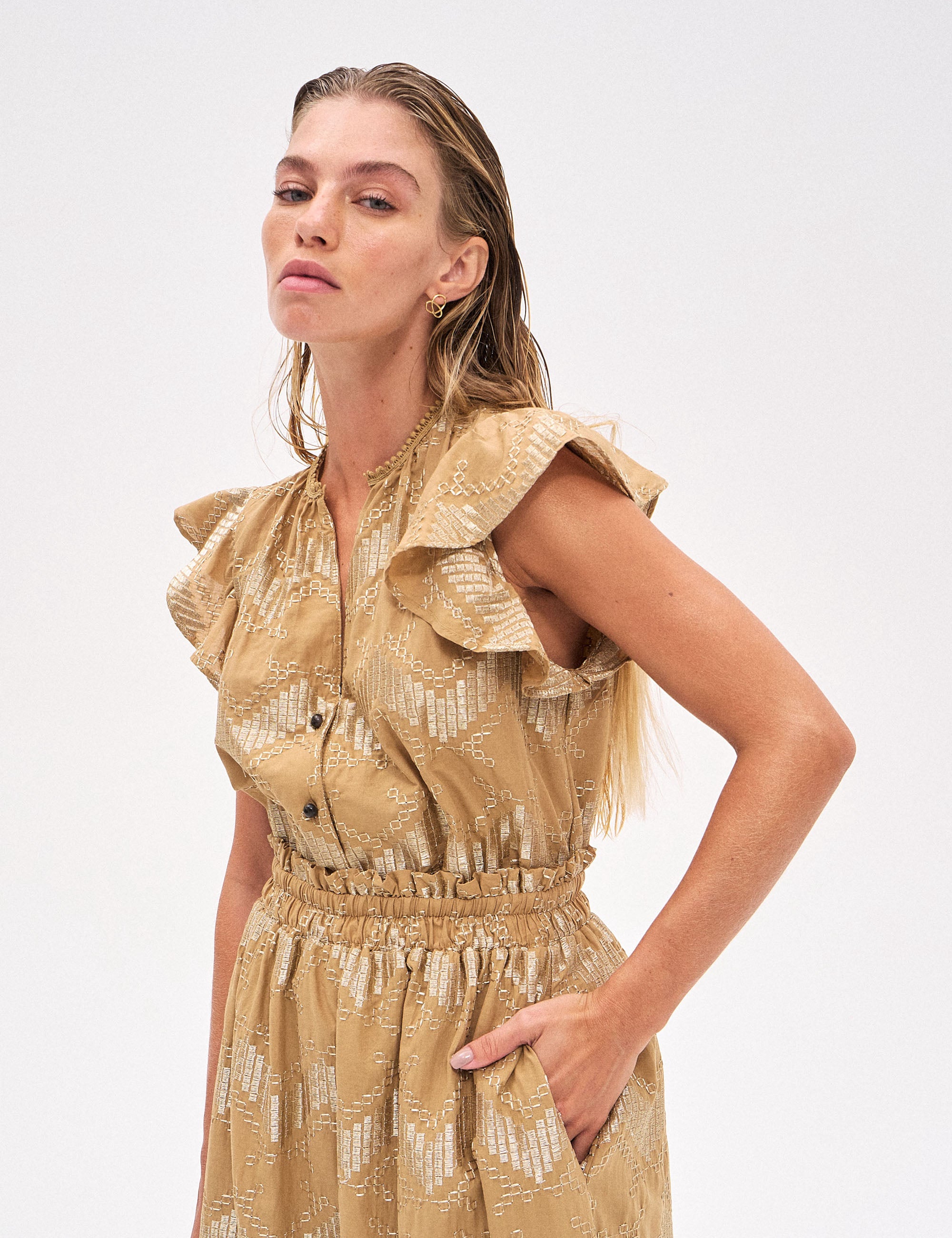 Blusa Istambul Renda Bege