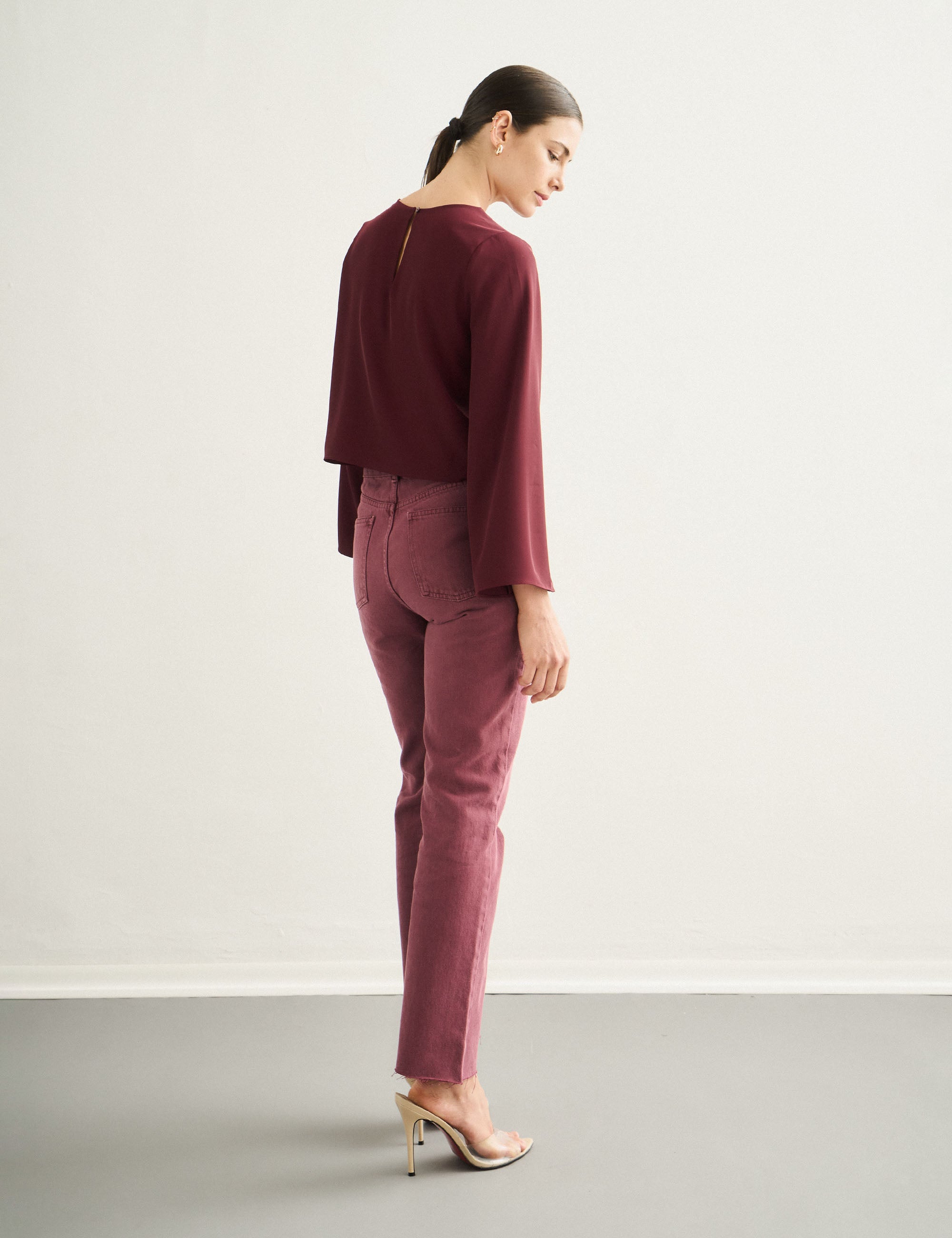 Blusa Kate Fluida Bordeaux
