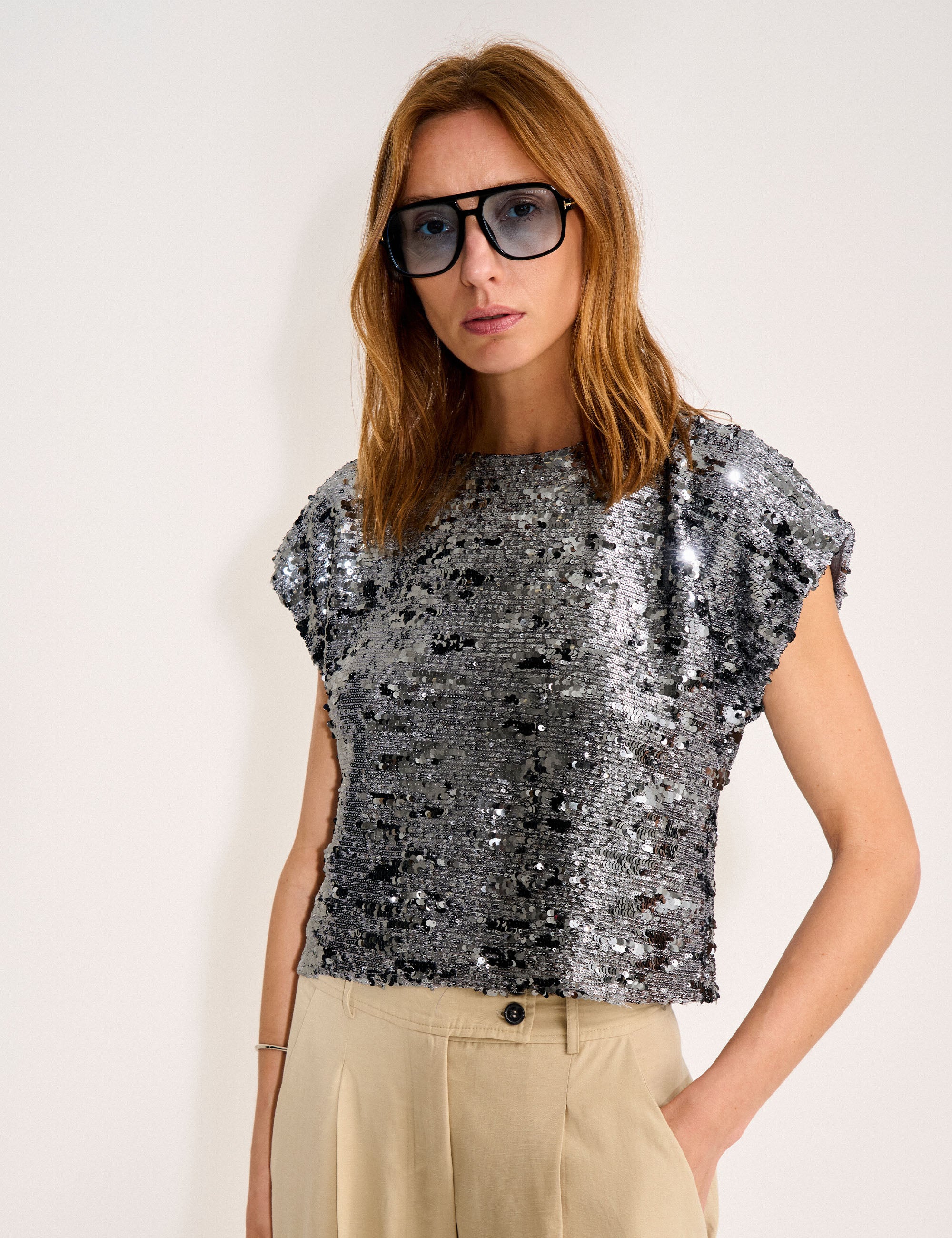 Blusa Lara Paetê Grafite