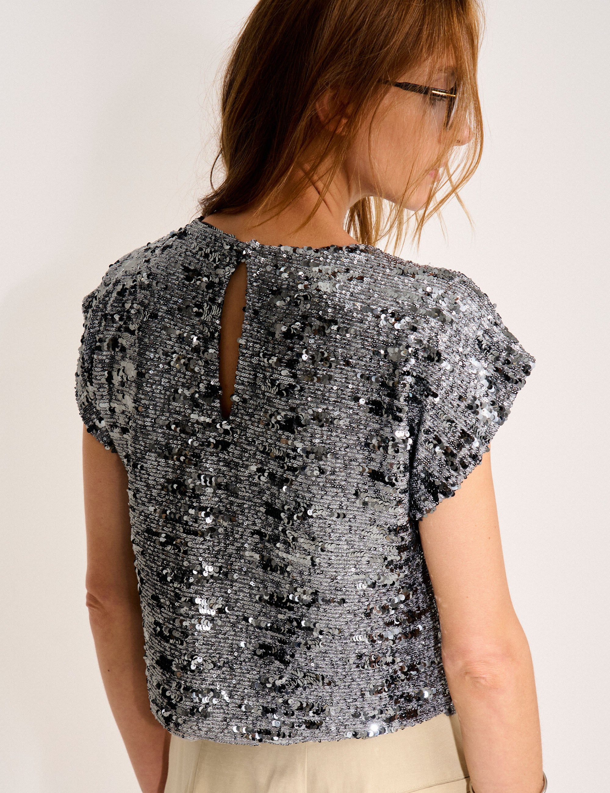 Blusa Lara Paetê Grafite