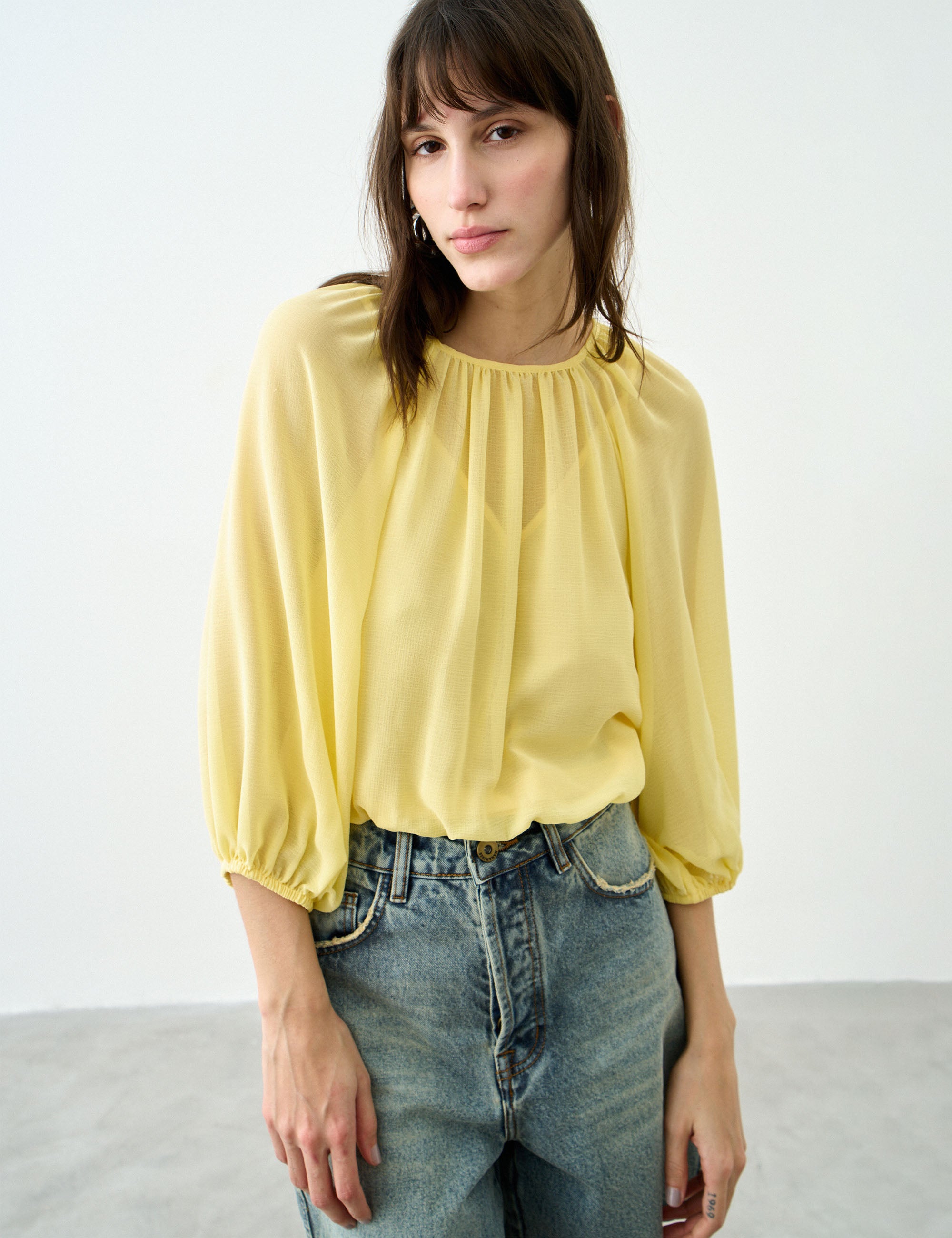 Blusa Larissa Chifon Amarelo