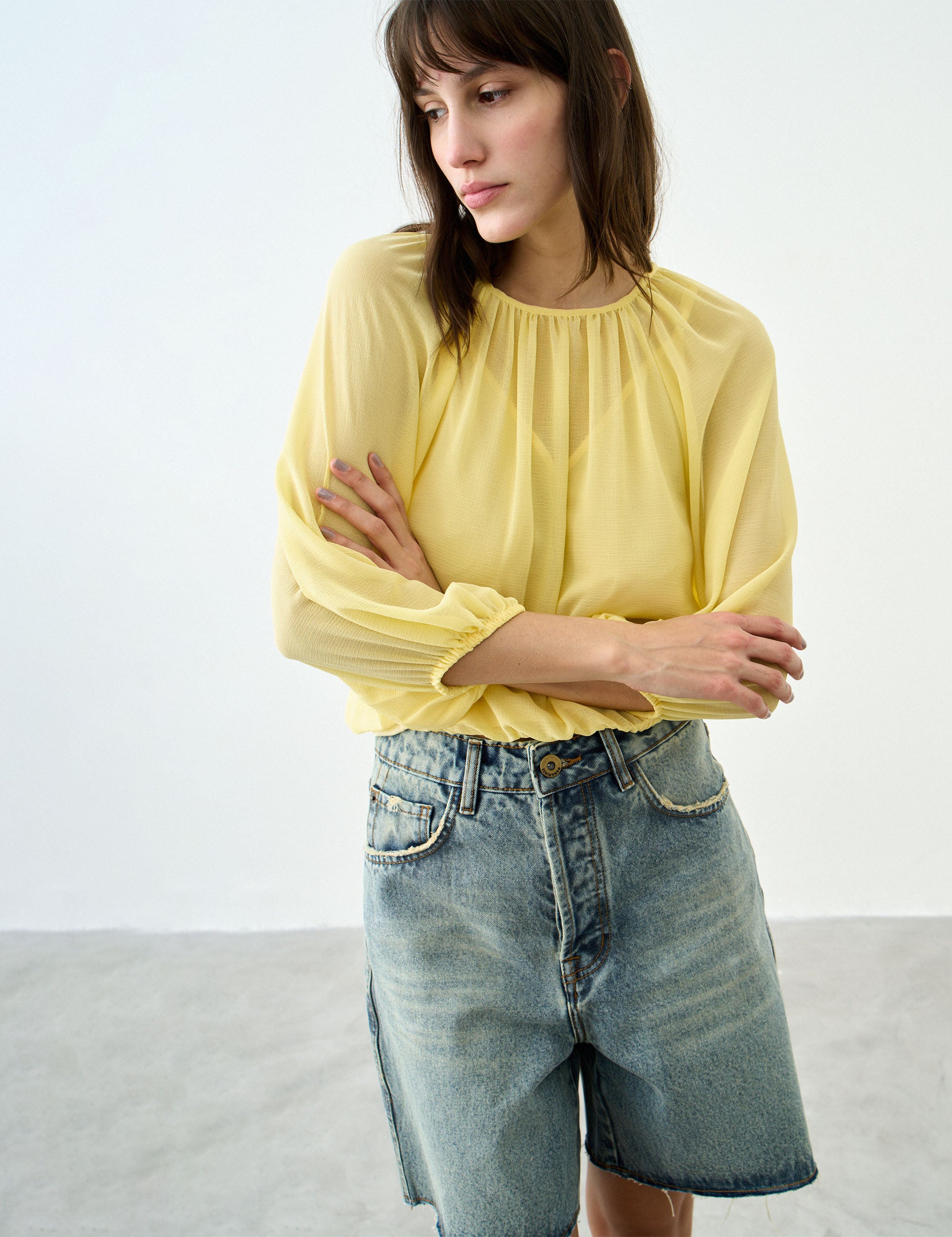 Blusa Larissa Chifon Amarelo