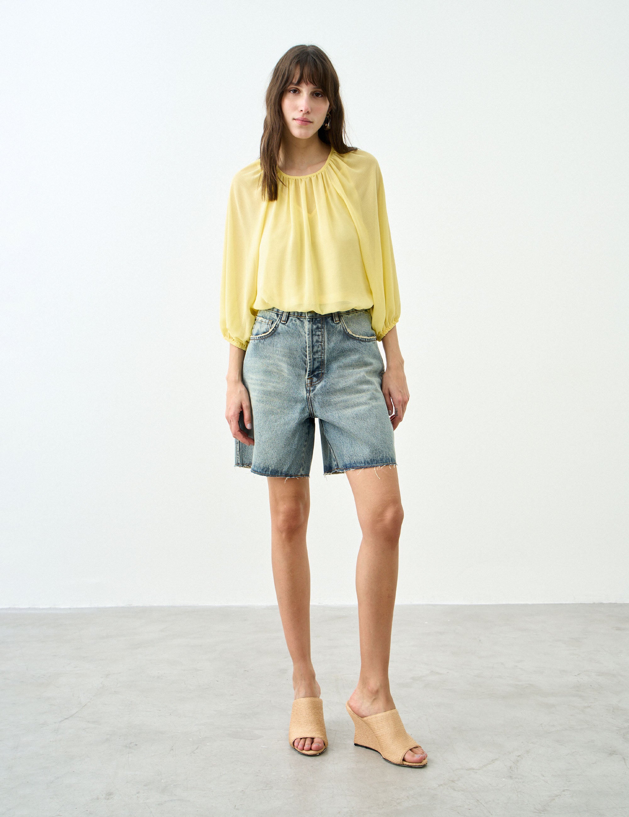 Blusa Larissa Chifon Amarelo