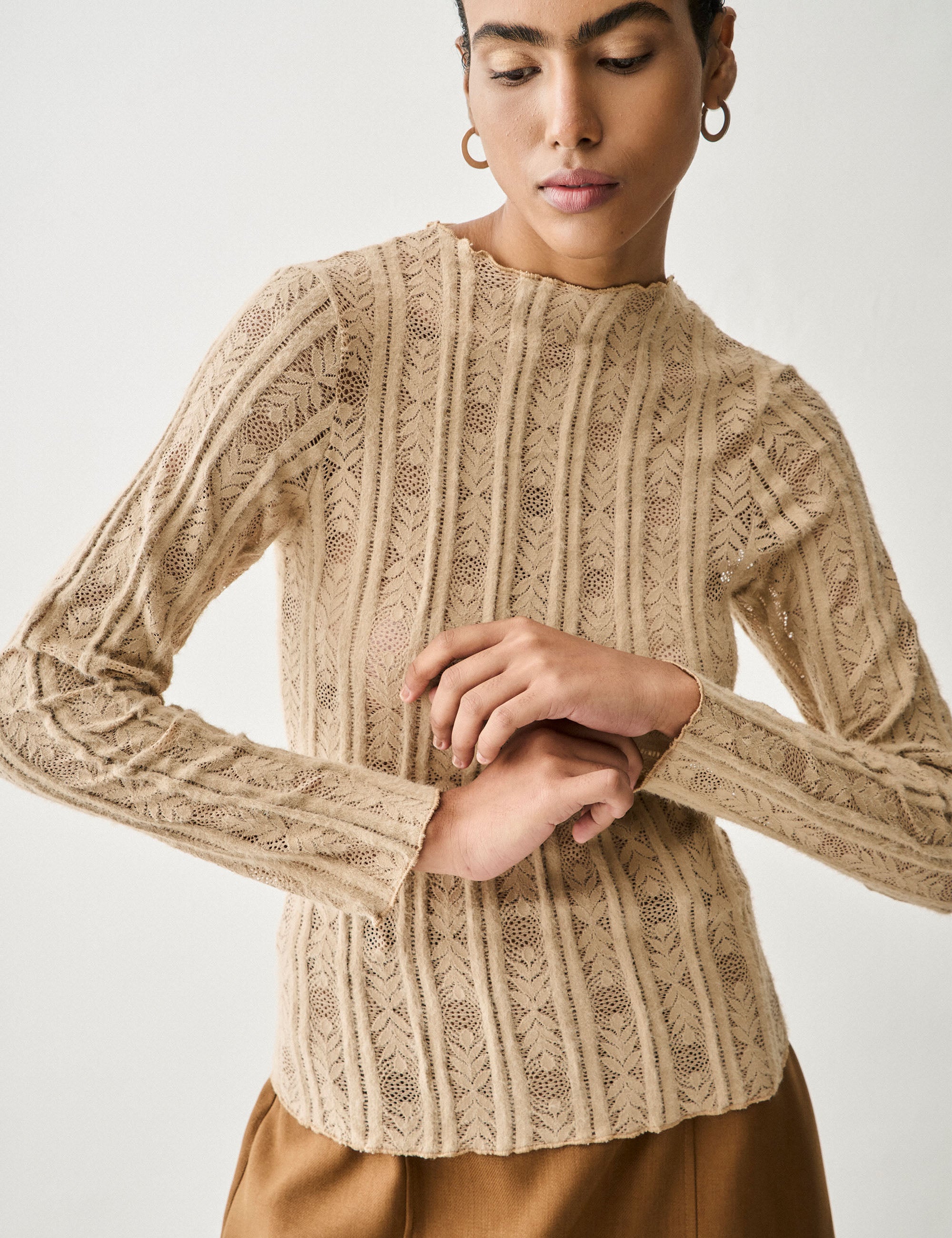 Blusa Lorena Renda Bege