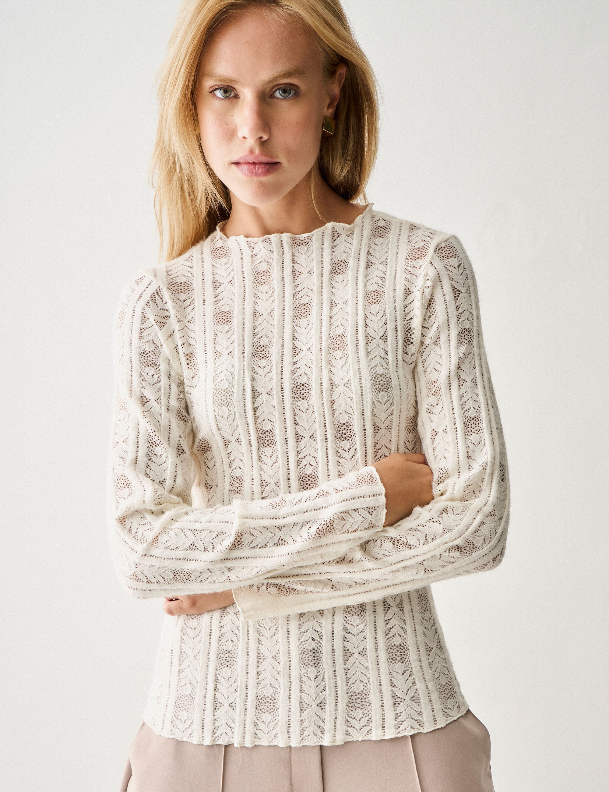 Blusa Lorena Renda Milk