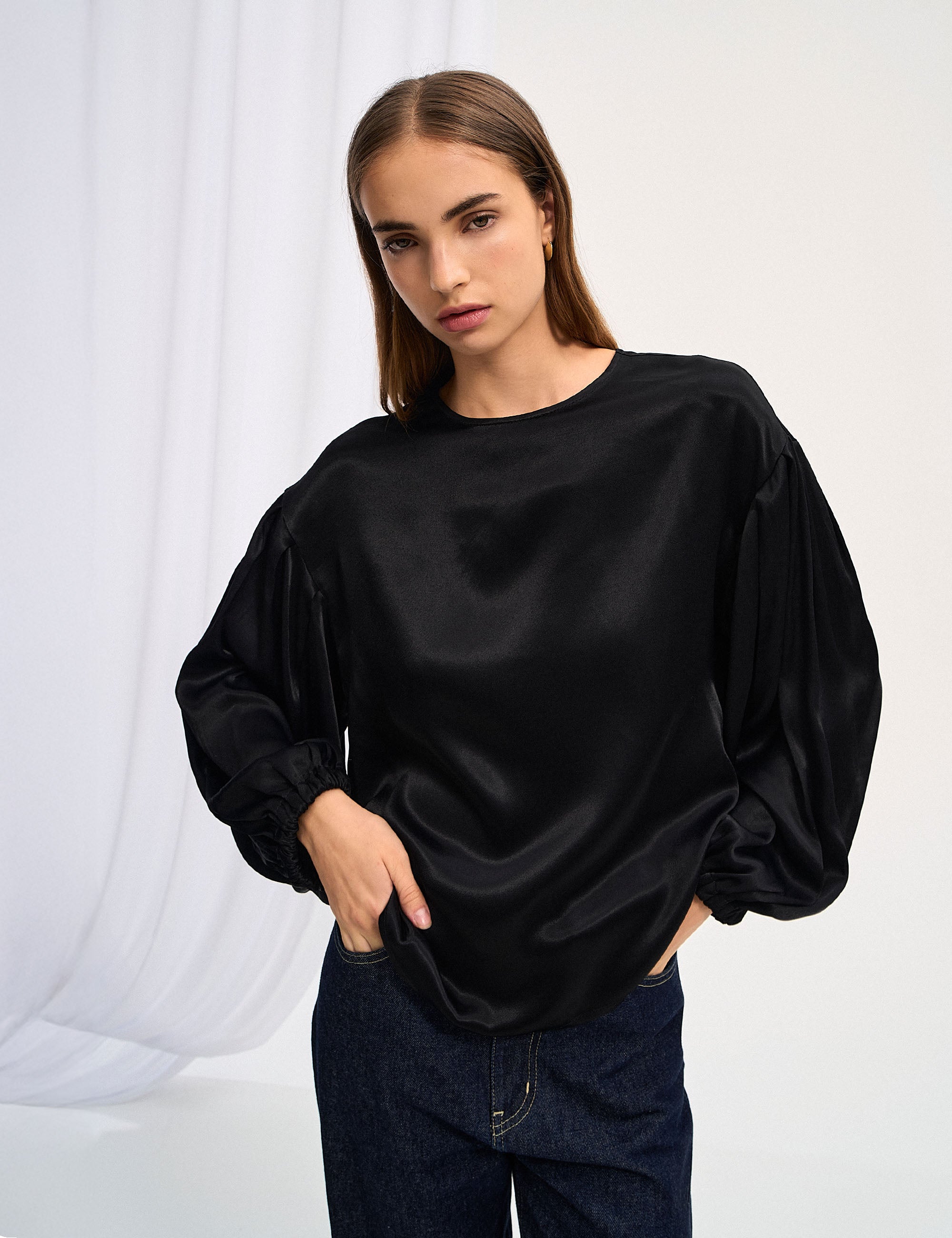 Blusa Celine Bufante Preto