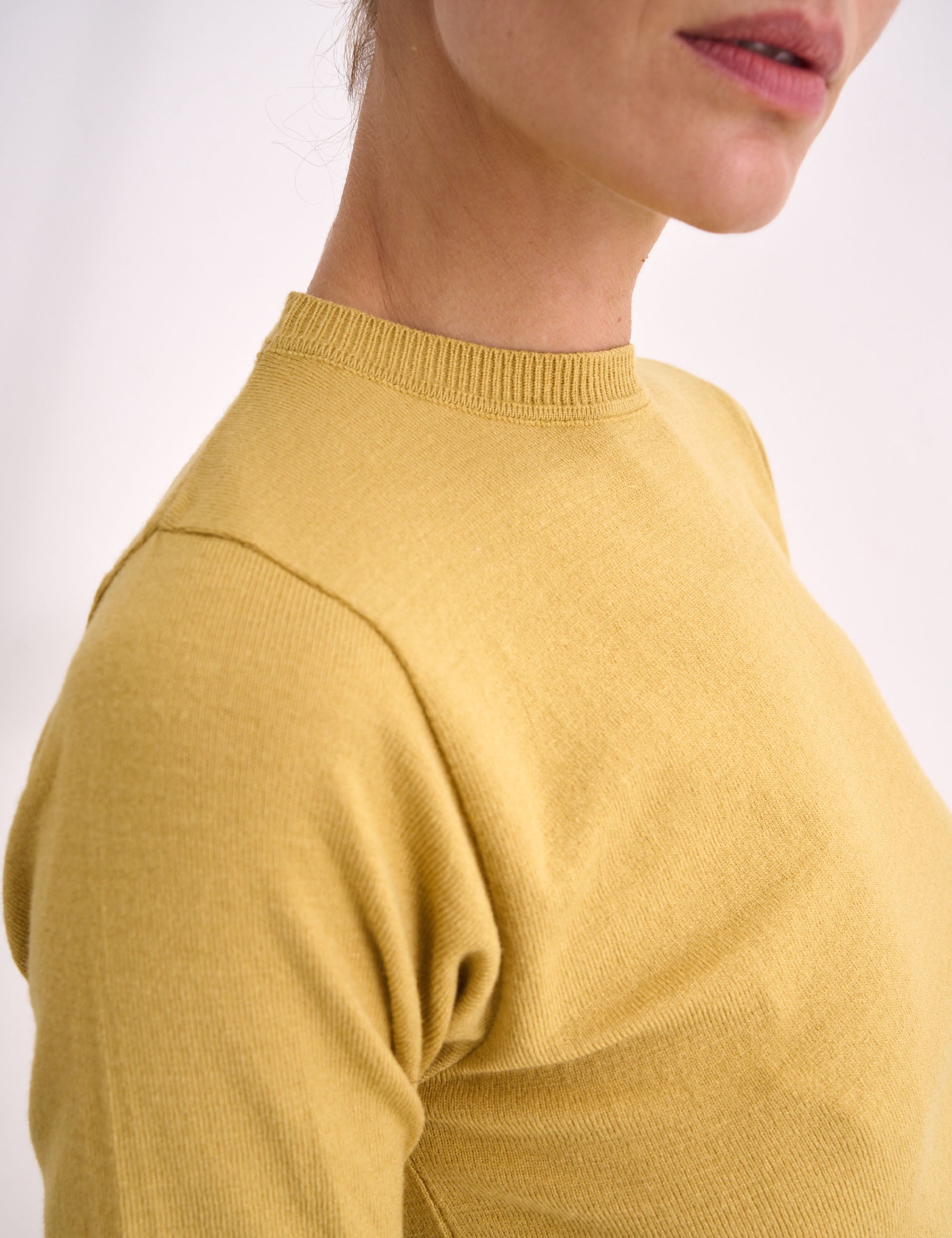Blusa Manga Curta Tricot Amarelo