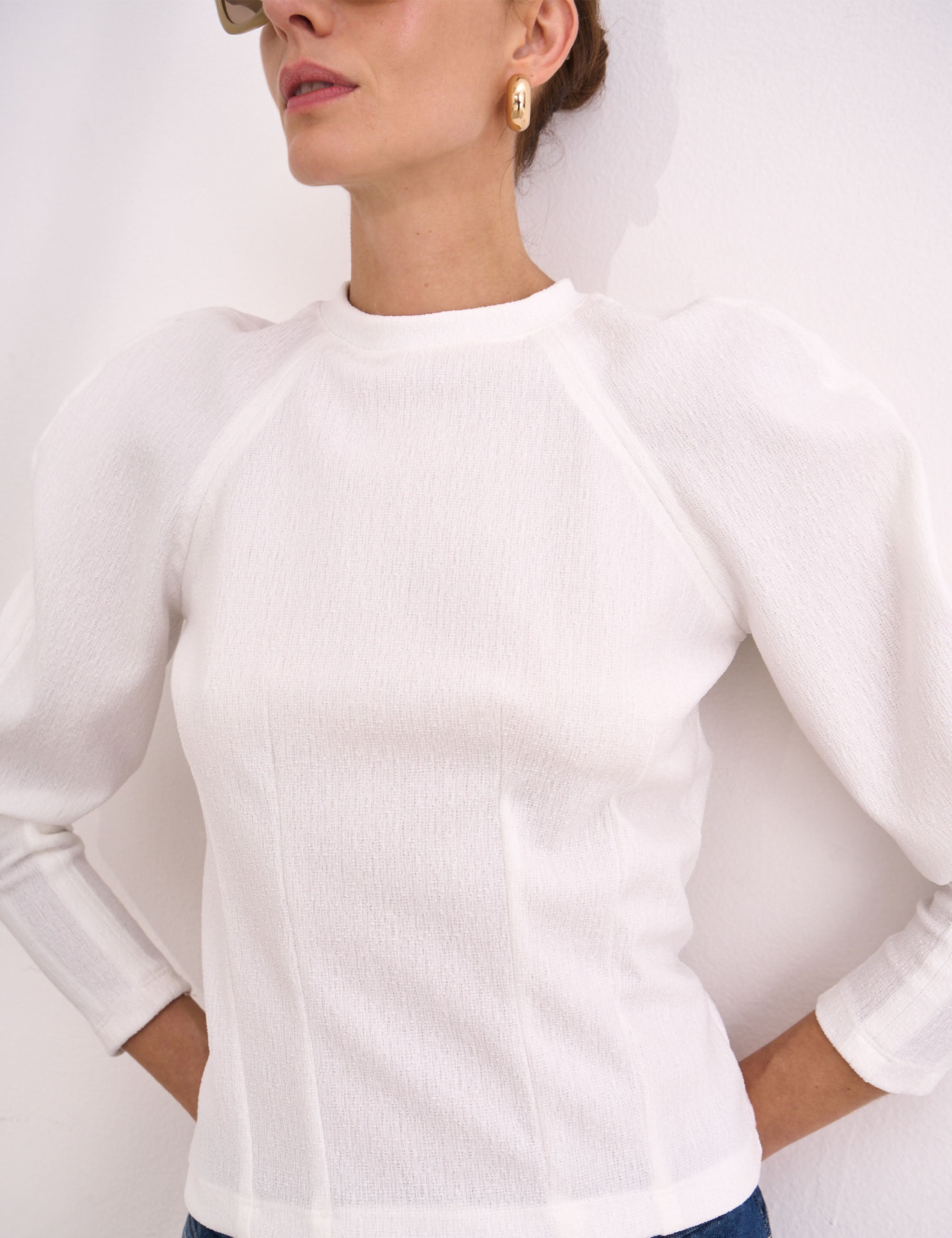 Blusa Manon Tweed Off White