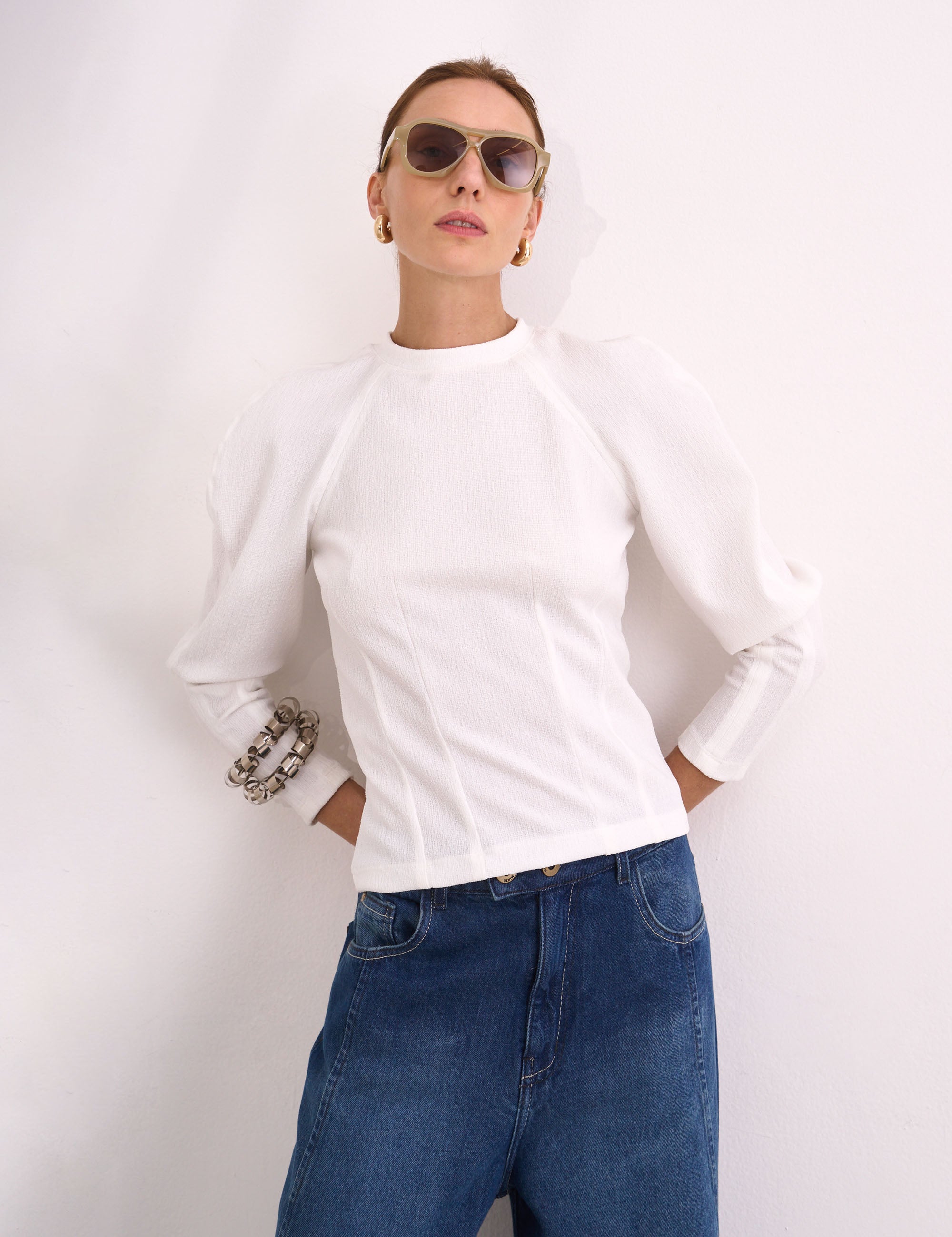 Blusa Manon Tweed Off White