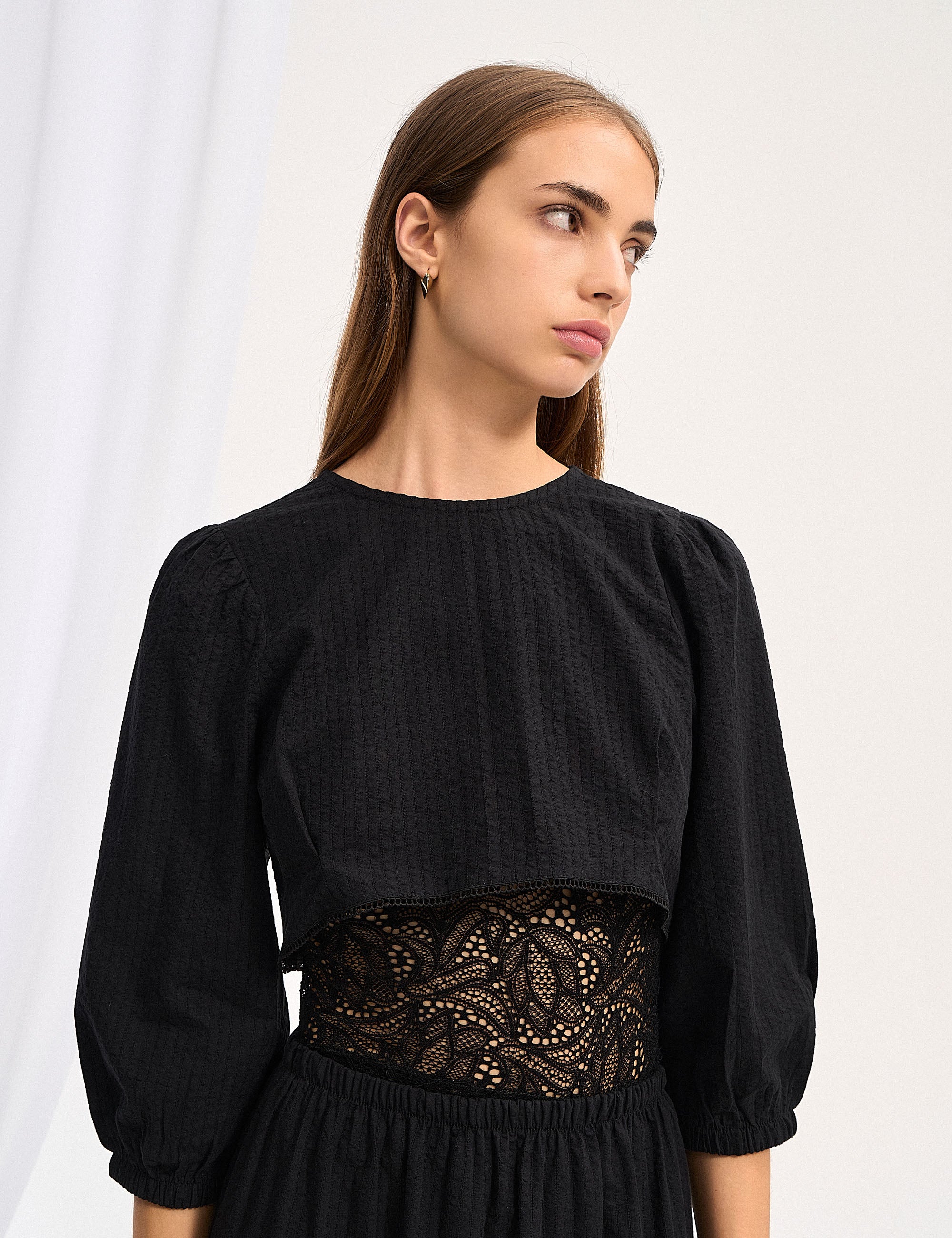 Blusa Manu Tricoline Preto