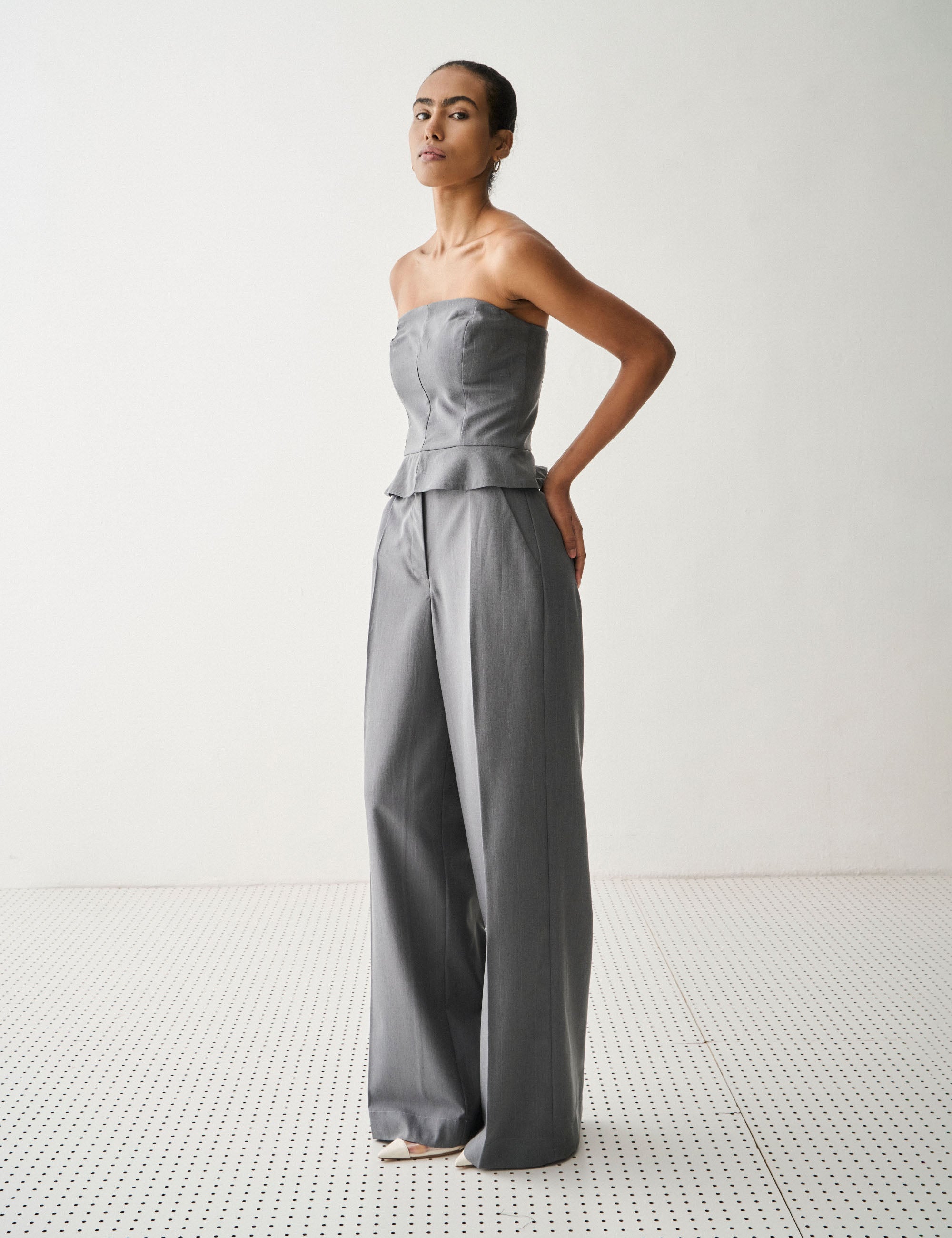 Blusa Nysa Alfaiataria Cinza
